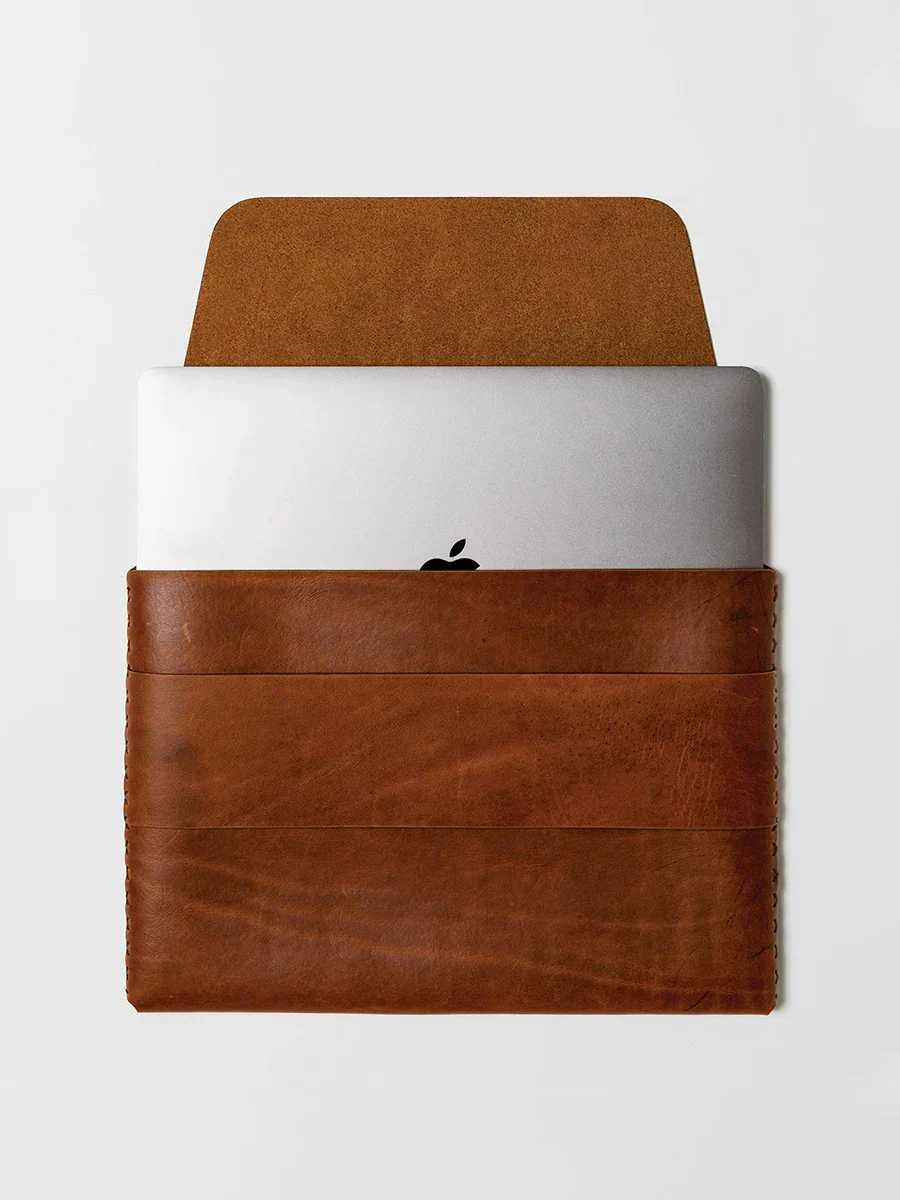 13-Inch Top Grain Leather Laptop Sleeve - Image 3