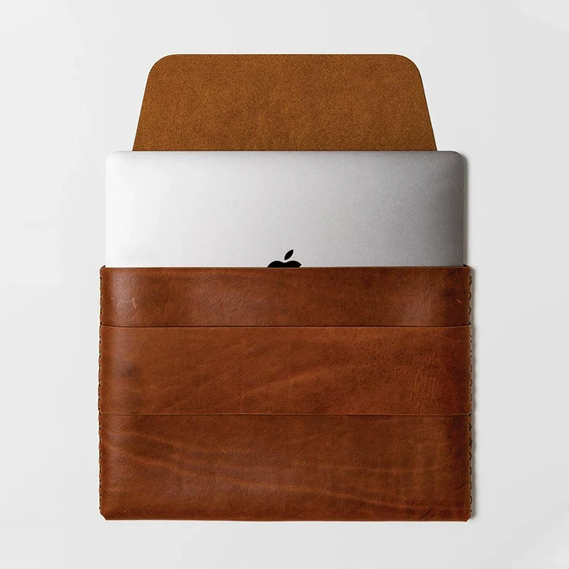 13-Inch Top Grain Leather Laptop Sleeve - Image 4