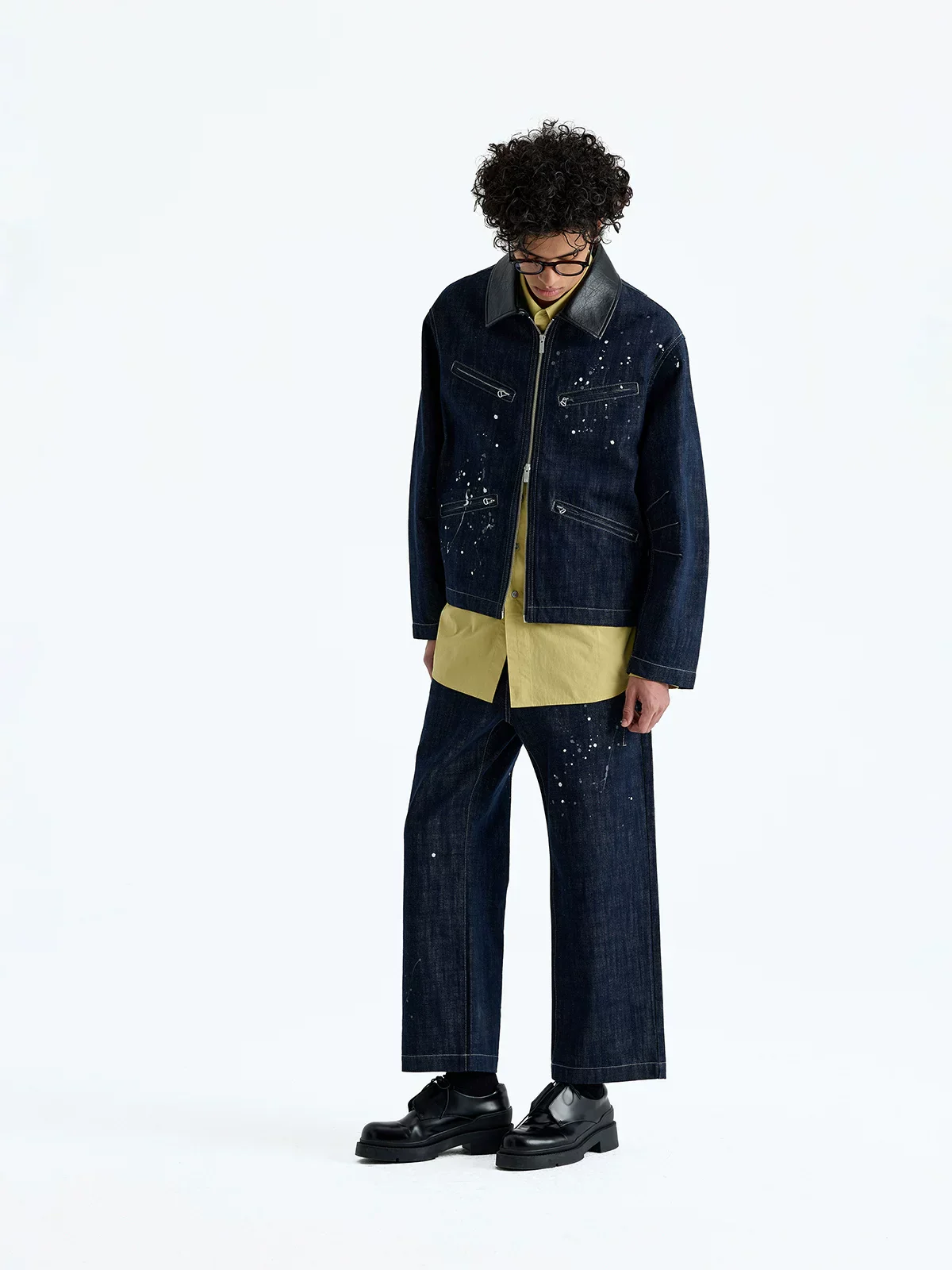 13oz Paint-Splatter Zip Denim Jacket - Image 5