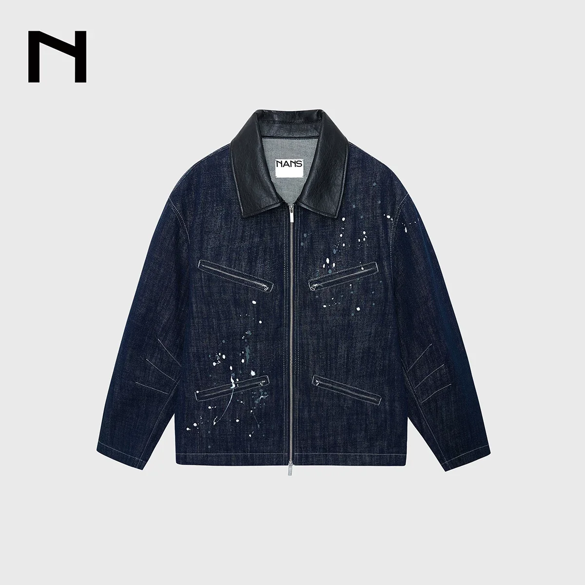 13oz Paint-Splatter Zip Denim Jacket - Image 6