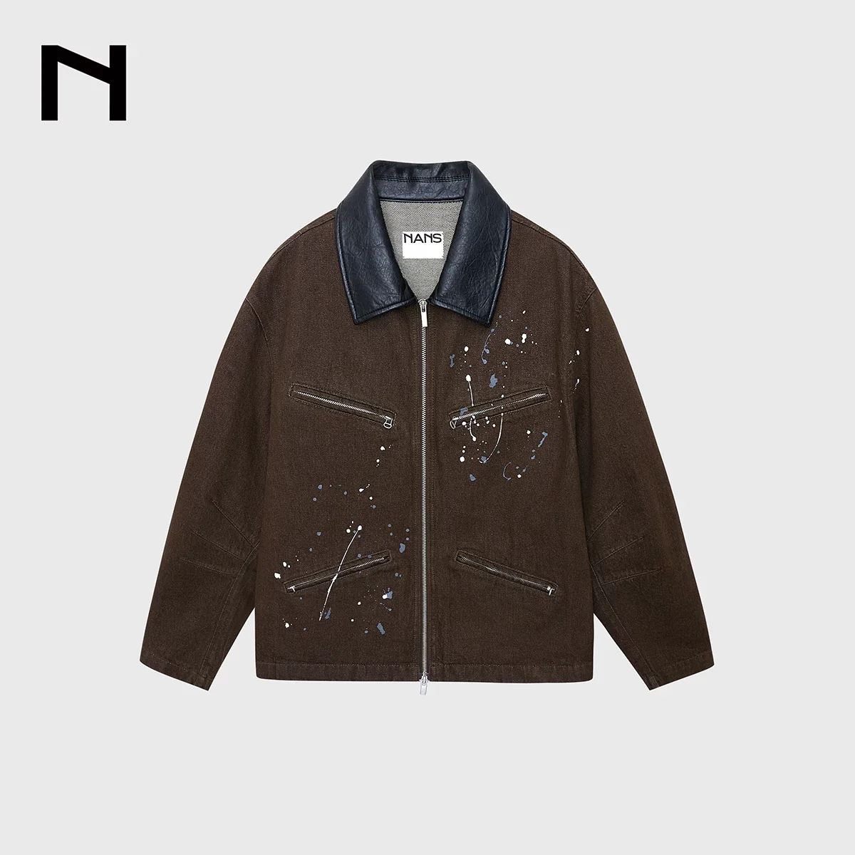 13oz Paint-Splatter Zip Denim Jacket - Image 7