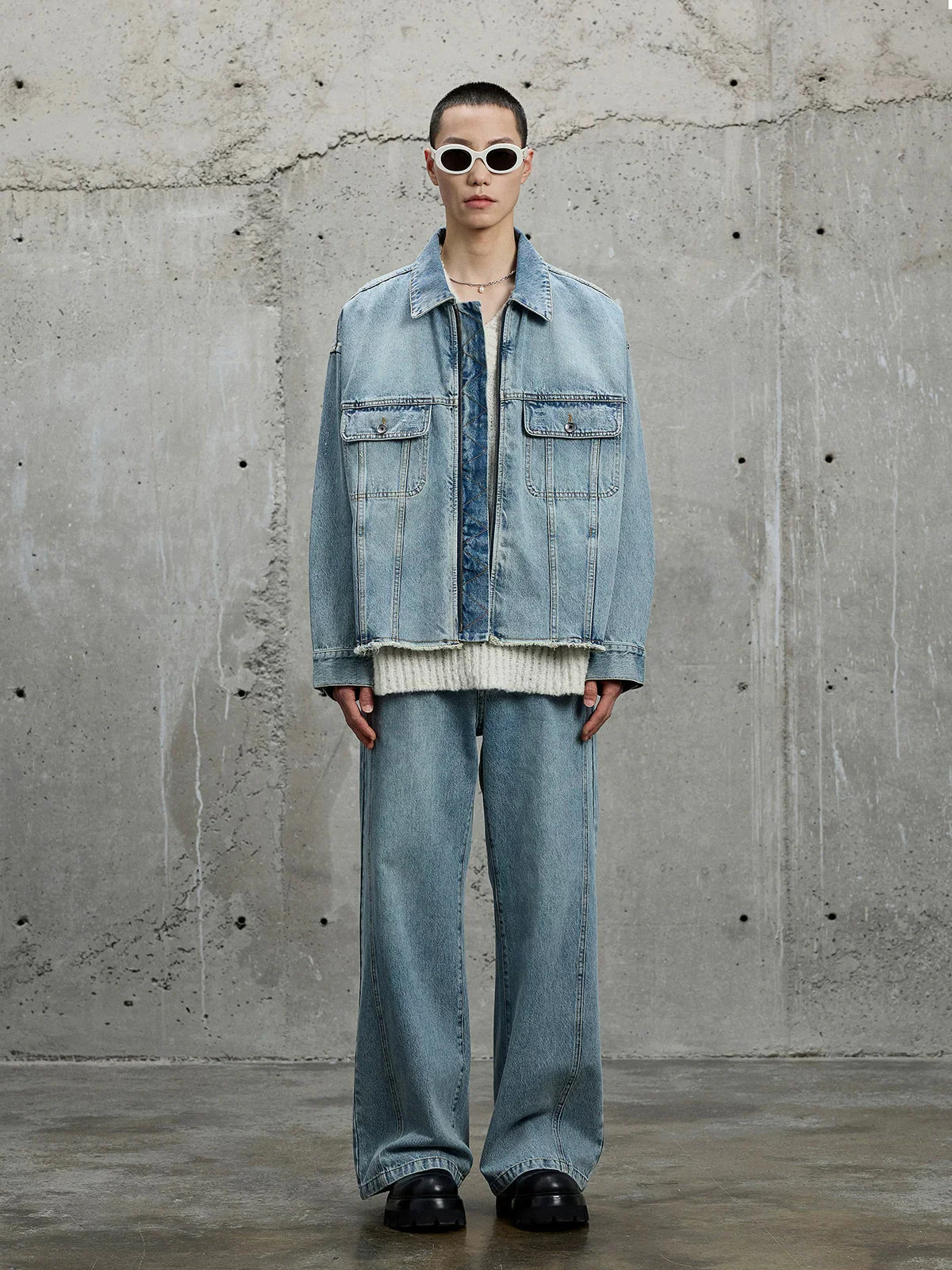 13oz Raw-Hem Zip Denim Jacket