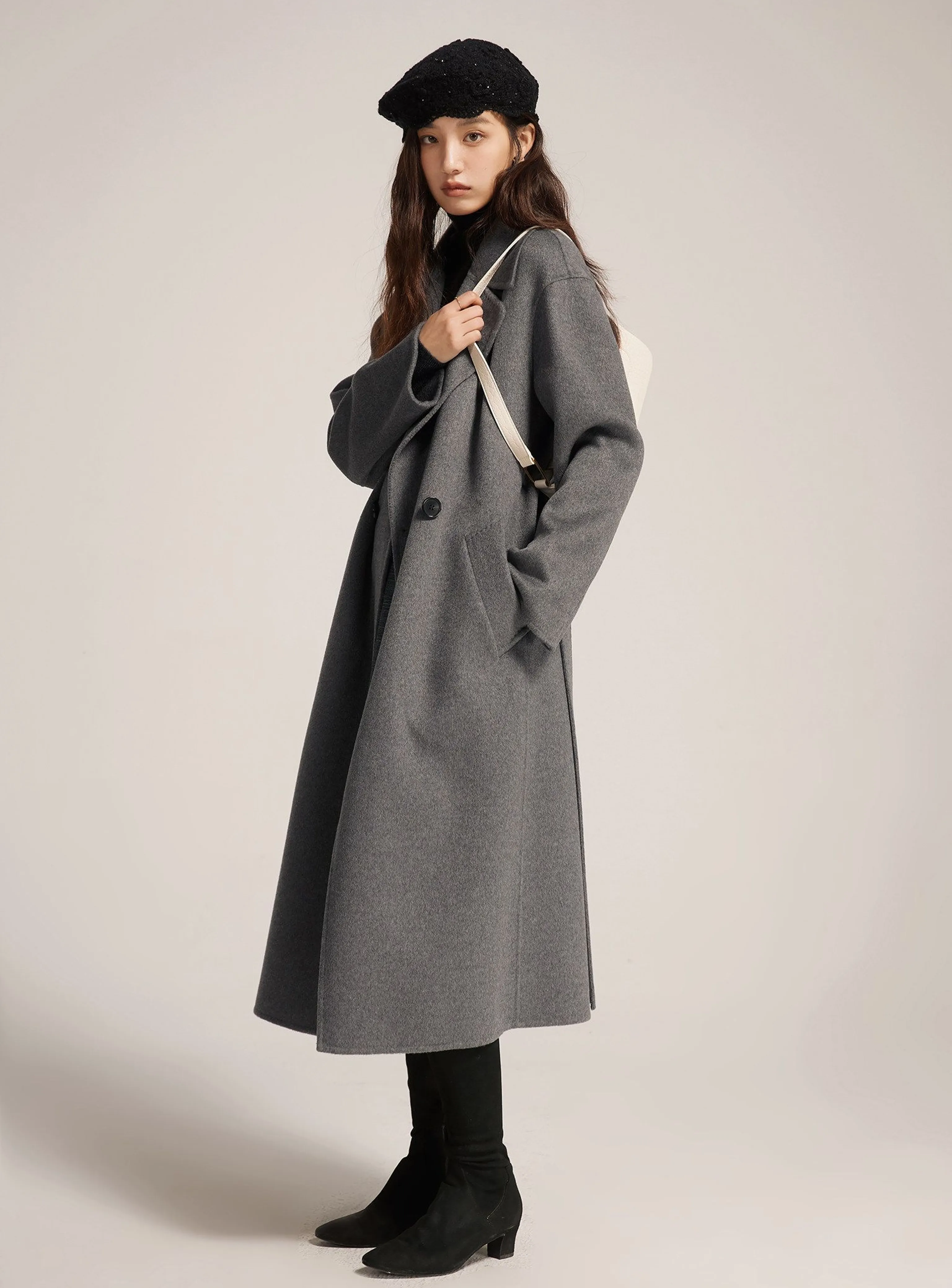 14.5-Micron Pure Cashmere Drop-Shoulder Belted Coat - Image 3