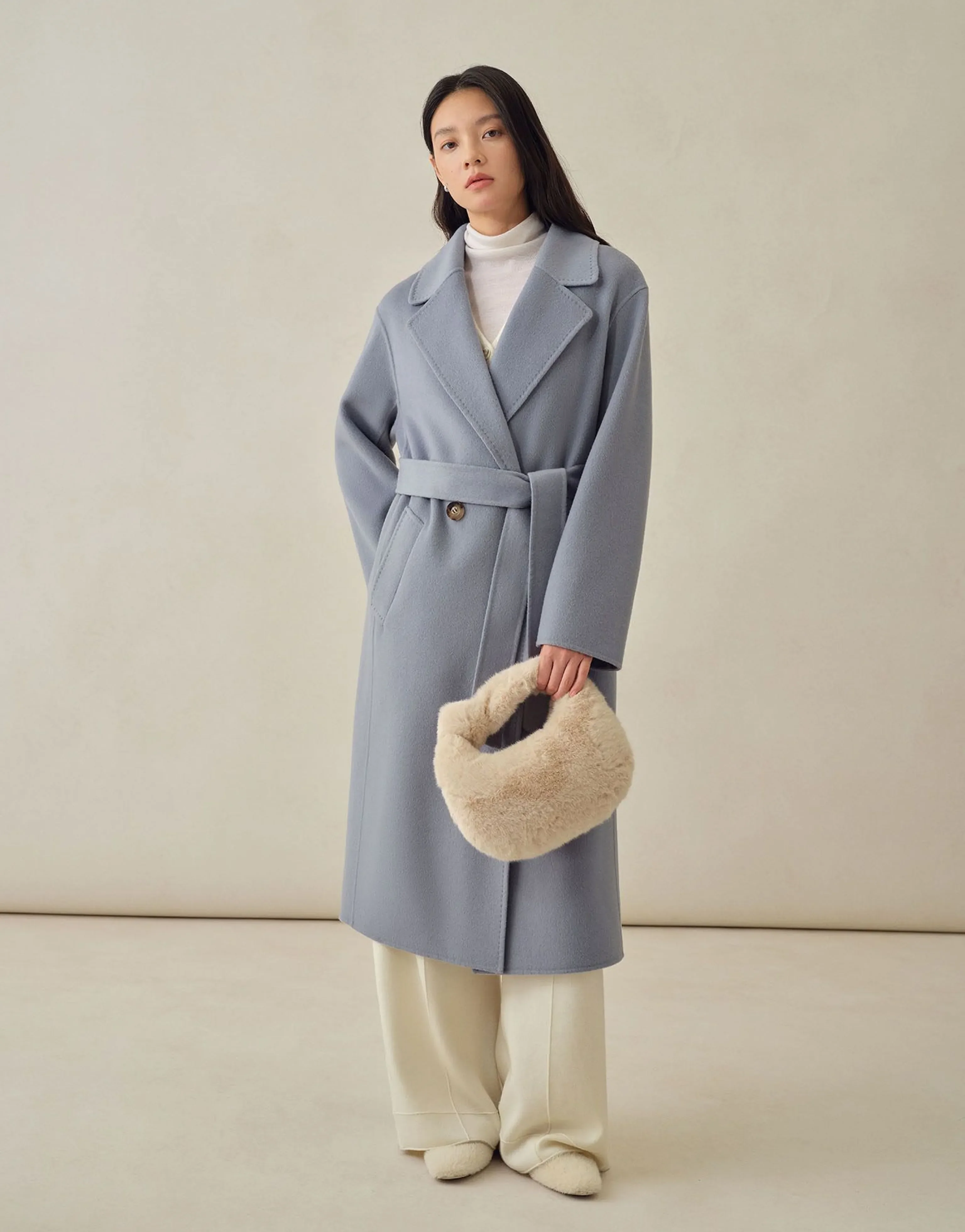14.5-Micron Pure Cashmere Drop-Shoulder Belted Coat - Image 4