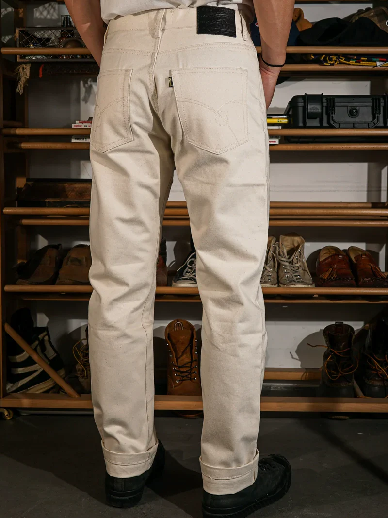 14oz Ecru Selvedge Slim Straight Jeans - Image 2