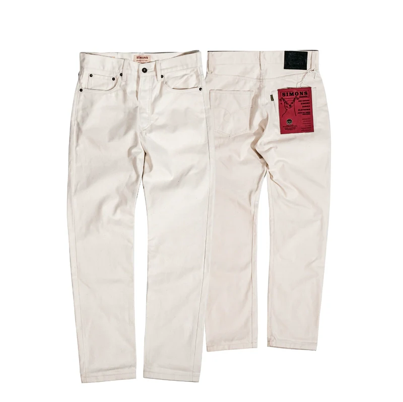14oz Ecru Selvedge Slim Straight Jeans - Image 9