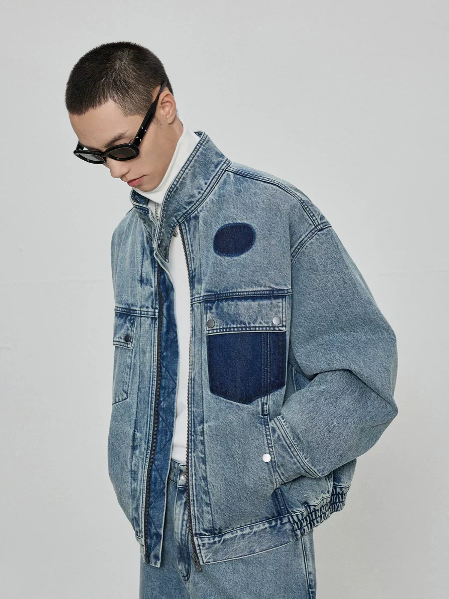 14oz High-Neck Utility Denim Jacket - Image 2