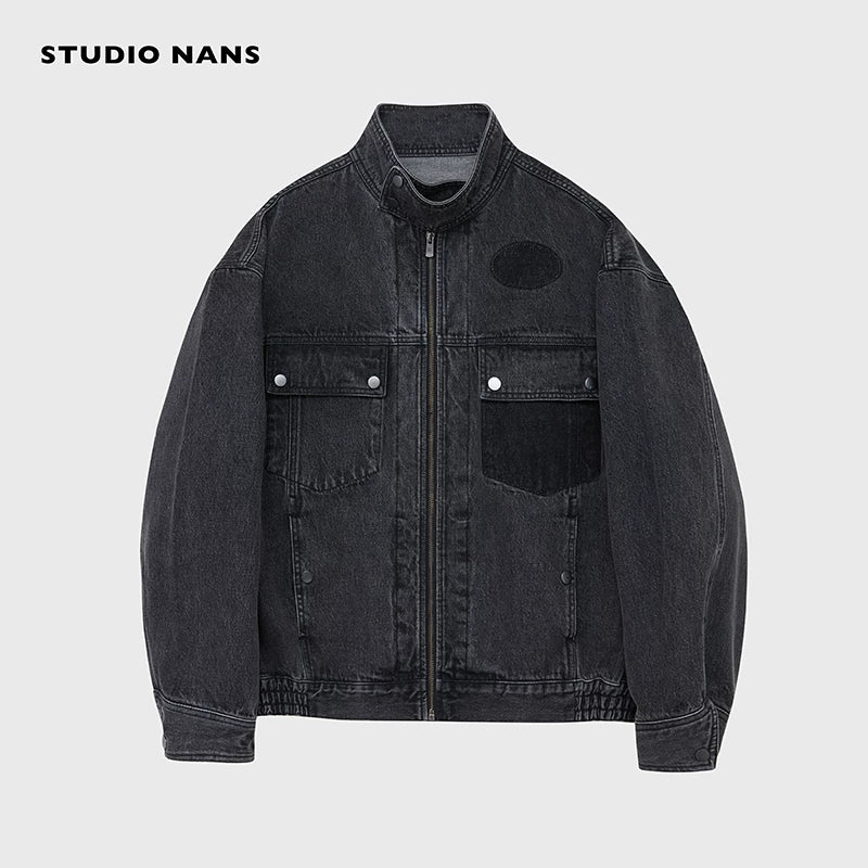 14oz High-Neck Utility Denim Jacket - Image 5