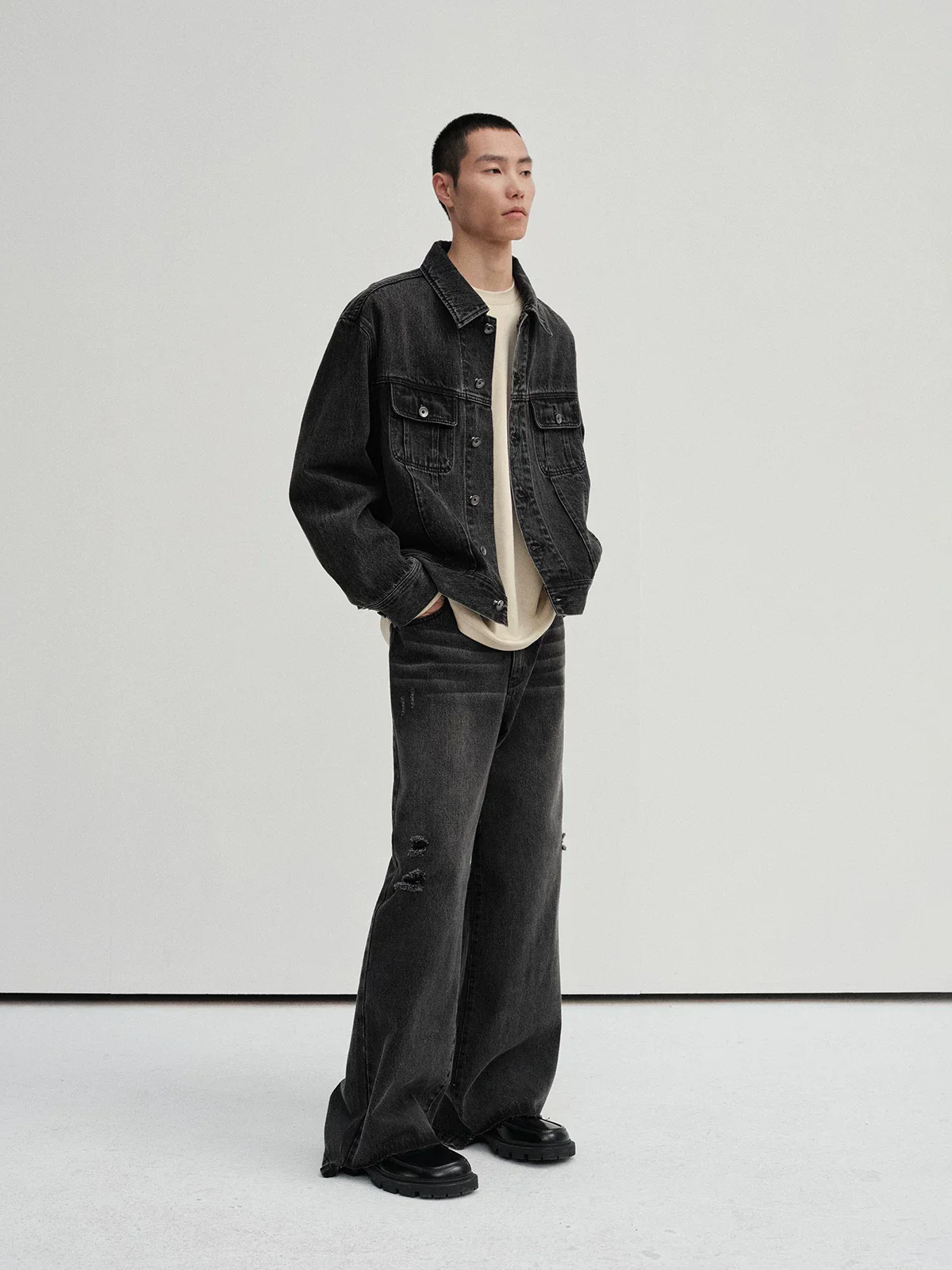 14oz ORTA Denim Cropped Trucker Jacket - Image 4
