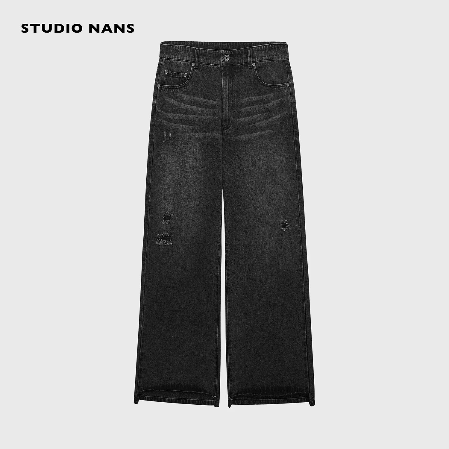 14oz Turkish Denim Distressed Straight Jeans - Image 7