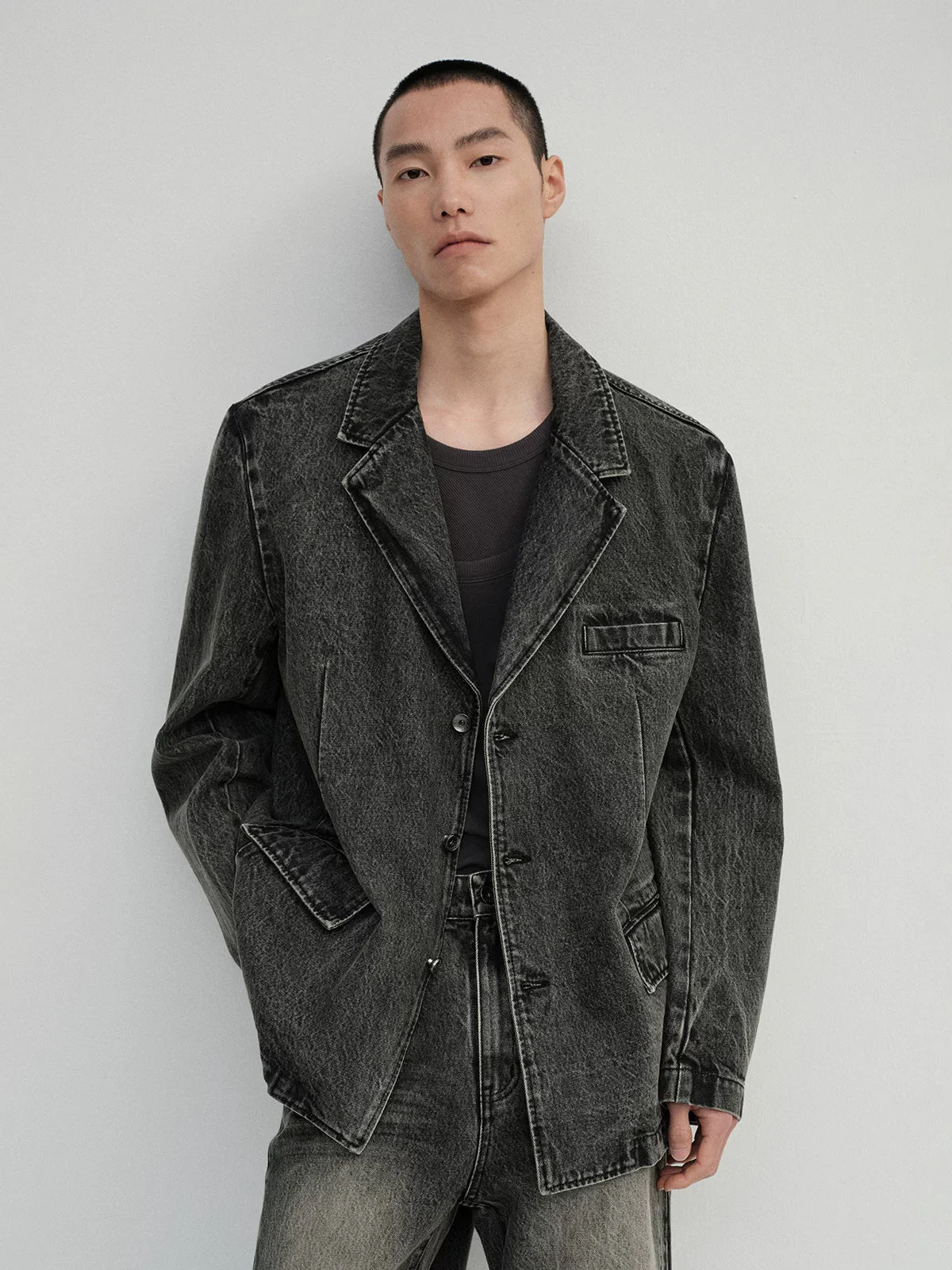 14oz Washed Denim Blazer - Image 5