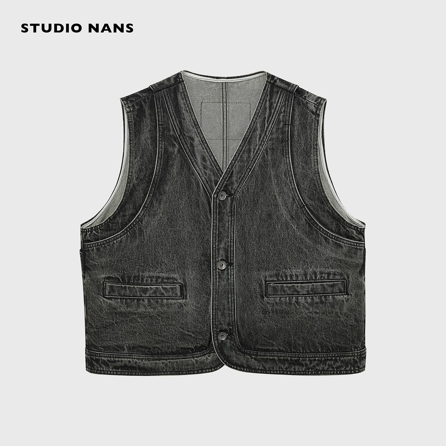 14oz Washed Denim Vest - Image 7