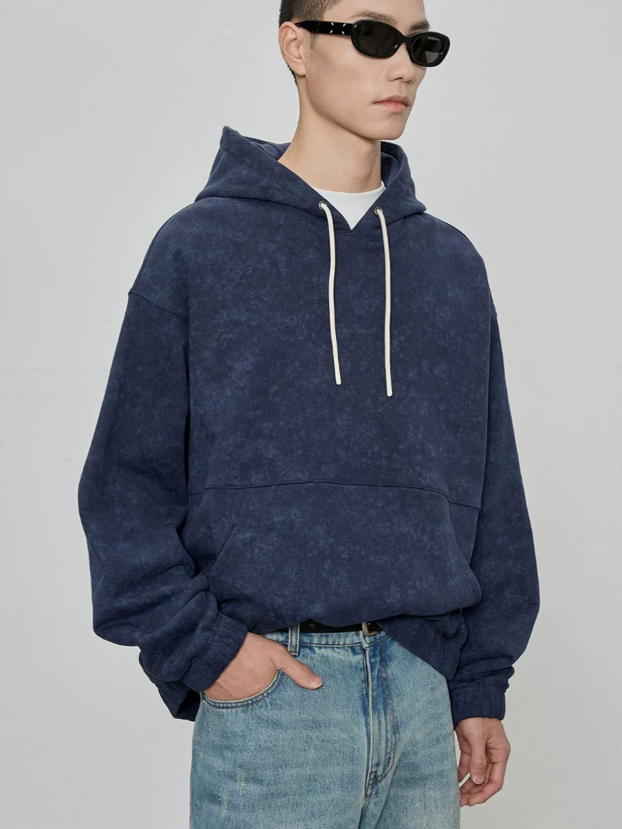 500g Pigment-Washed Terry Arc Pocket Hoodie