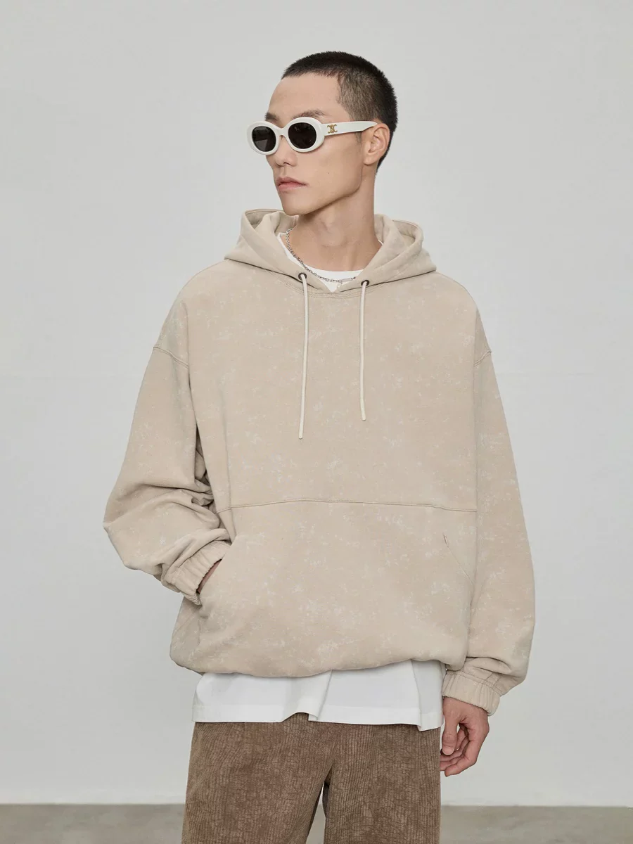 500g Pigment-Washed Terry Arc Pocket Hoodie - Image 3