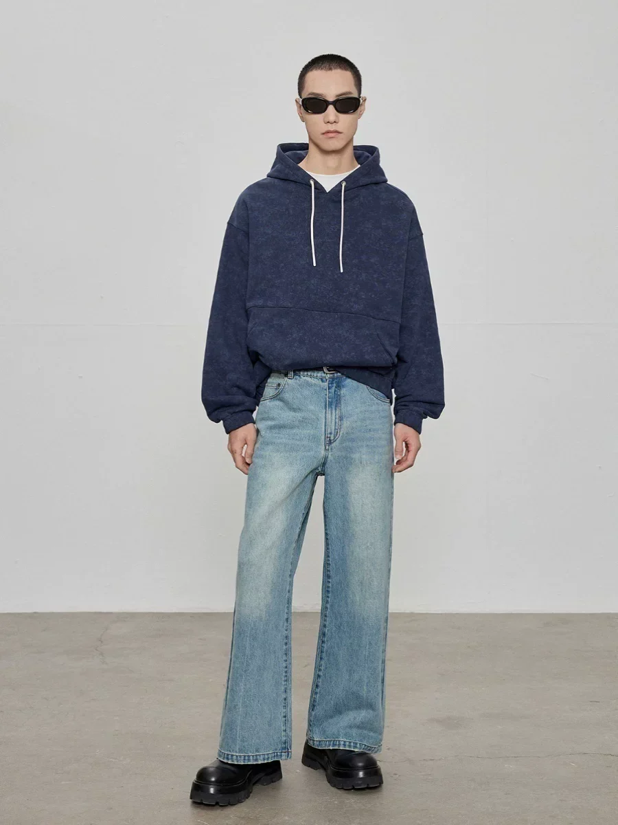 500g Pigment-Washed Terry Arc Pocket Hoodie - Image 5