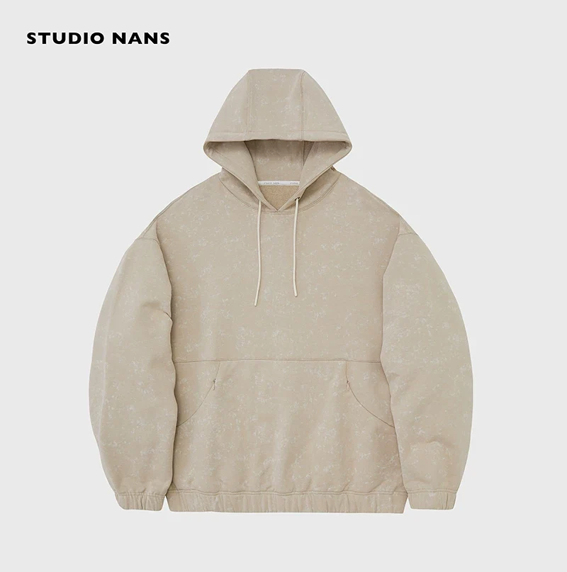 500g Pigment-Washed Terry Arc Pocket Hoodie - Image 6