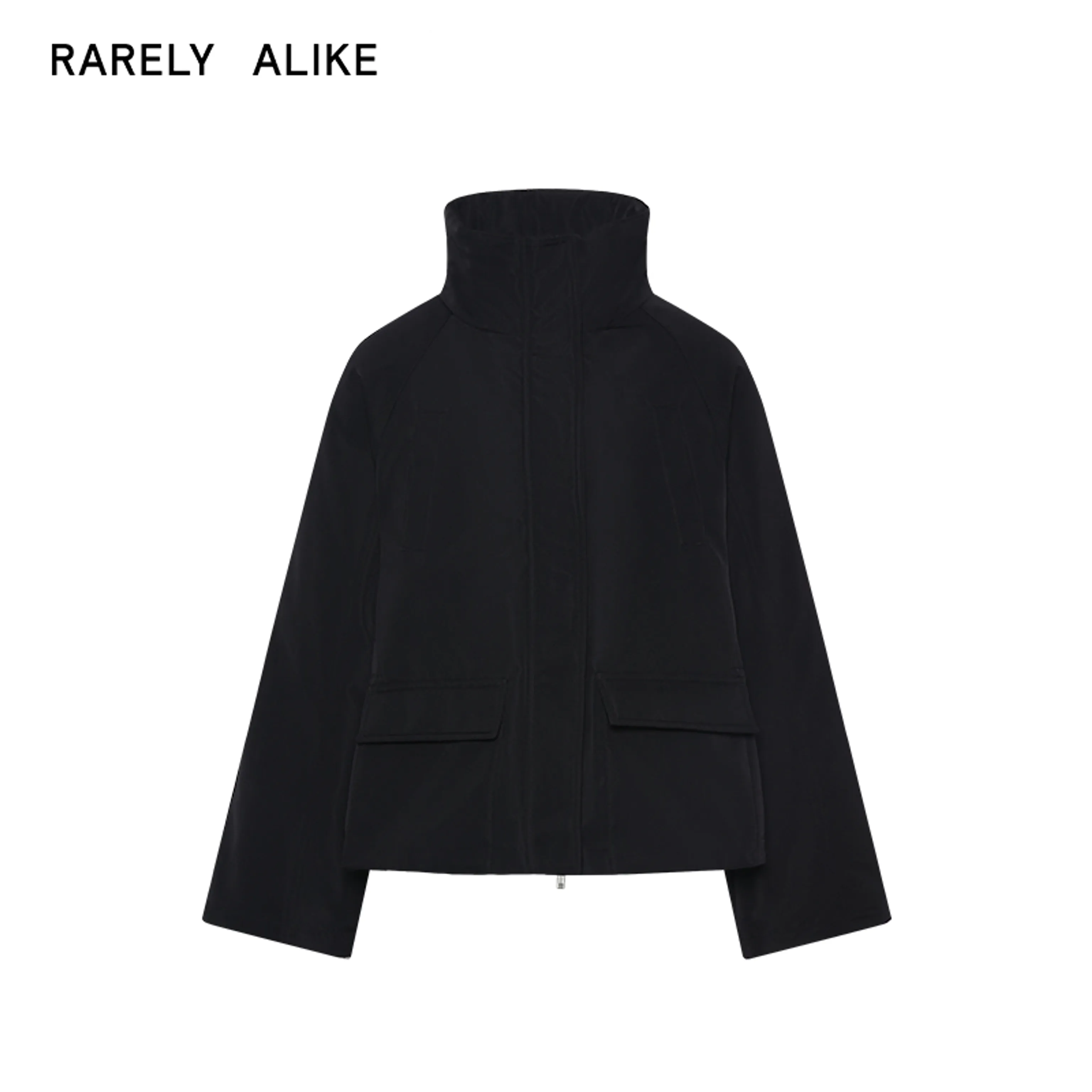 A-line Stand Collar Multi-Pocket Jacket - Image 7