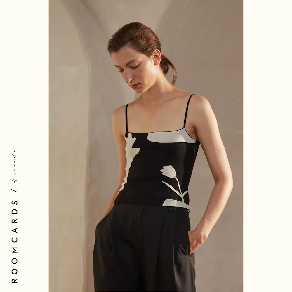 Abstract Floral Knit Camisole - Image 5