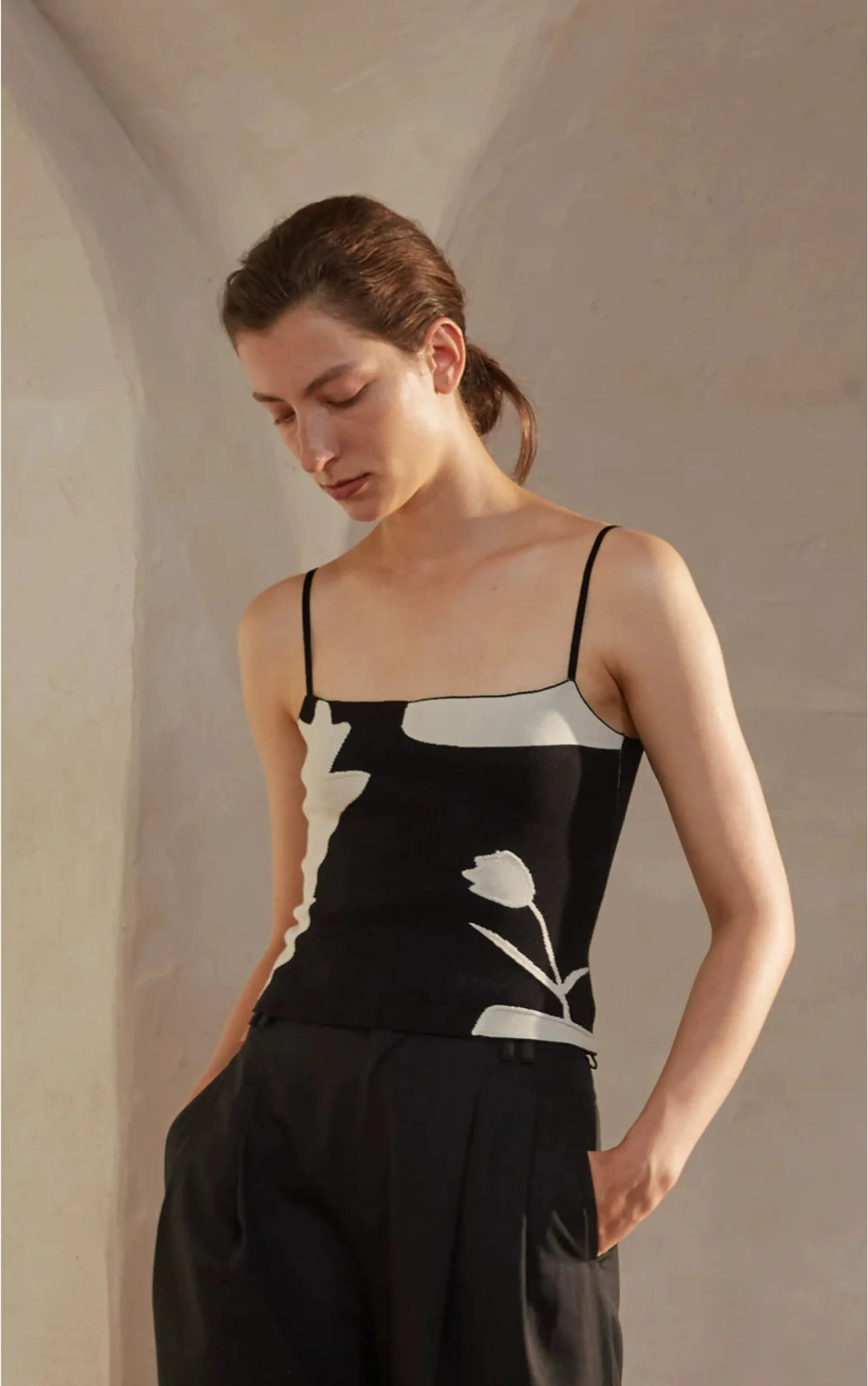 Abstract Floral Knit Camisole - Image 7