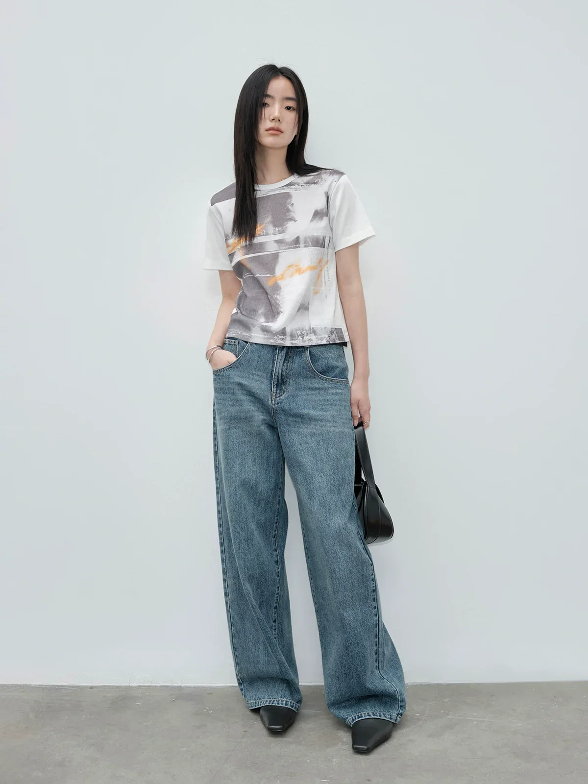 Abstract Print Crewneck Tee - Image 2