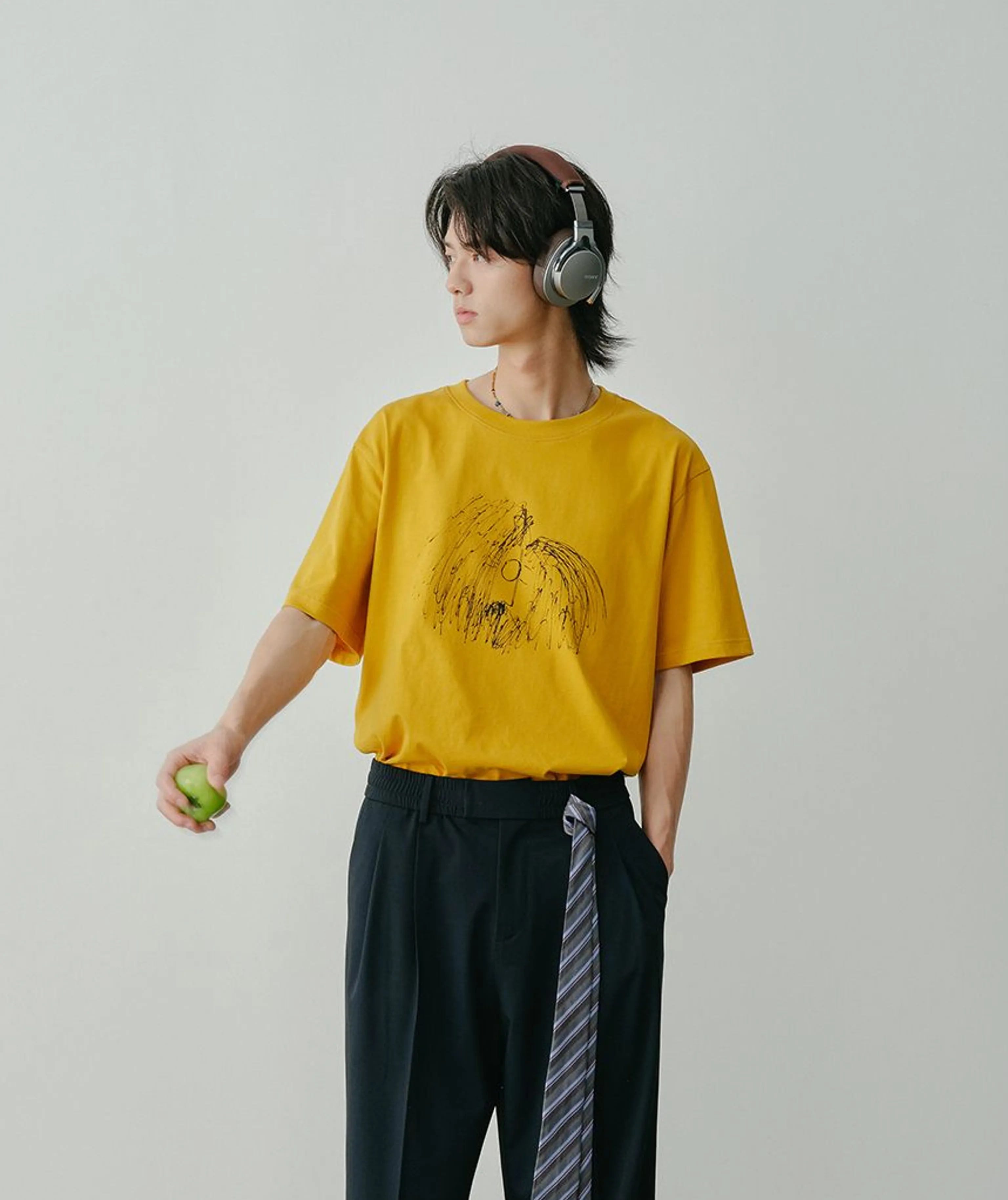 Abstract Sketch Cotton T-Shirt - Image 3