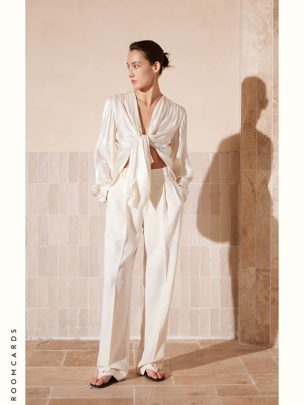 Acetate Blend High-Waist Straight Trousers - Image 4