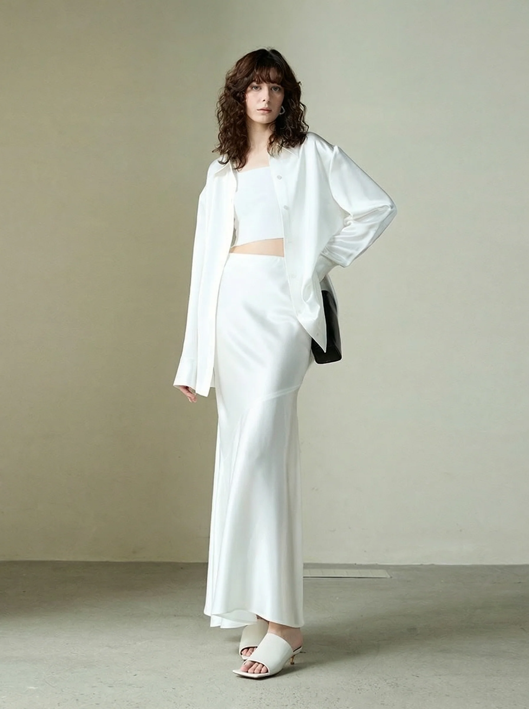 Acetate Satin Mermaid Maxi Skirt - Image 2
