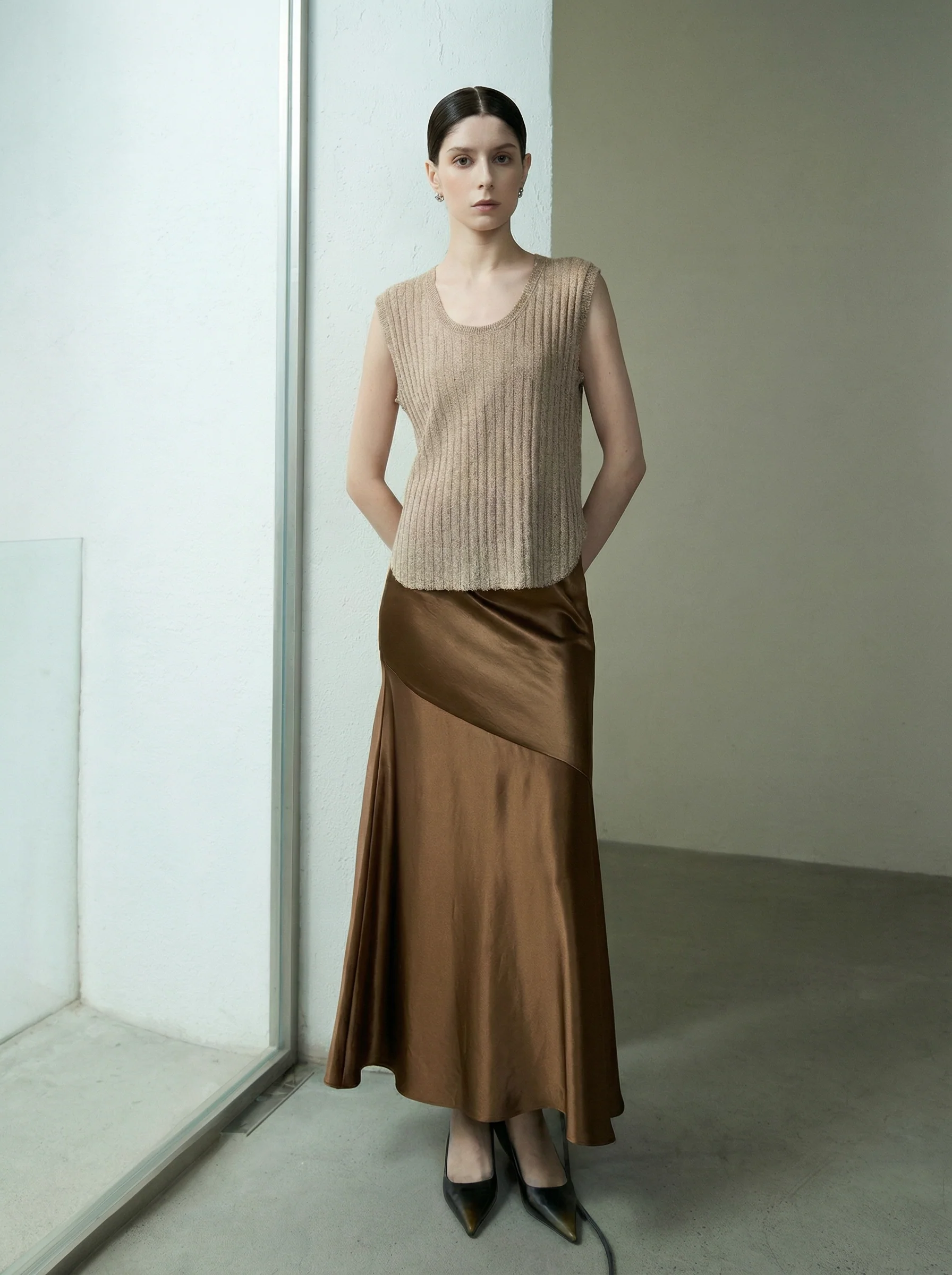 Acetate Satin Mermaid Maxi Skirt - Image 7