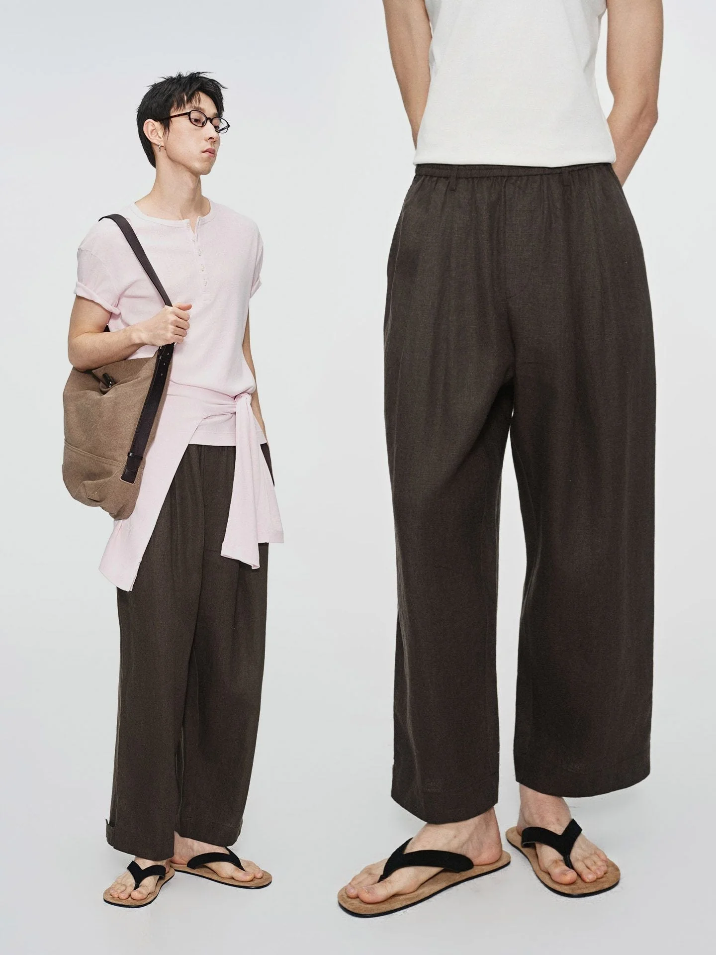 Adjustable Hem Linen Pants - Image 2