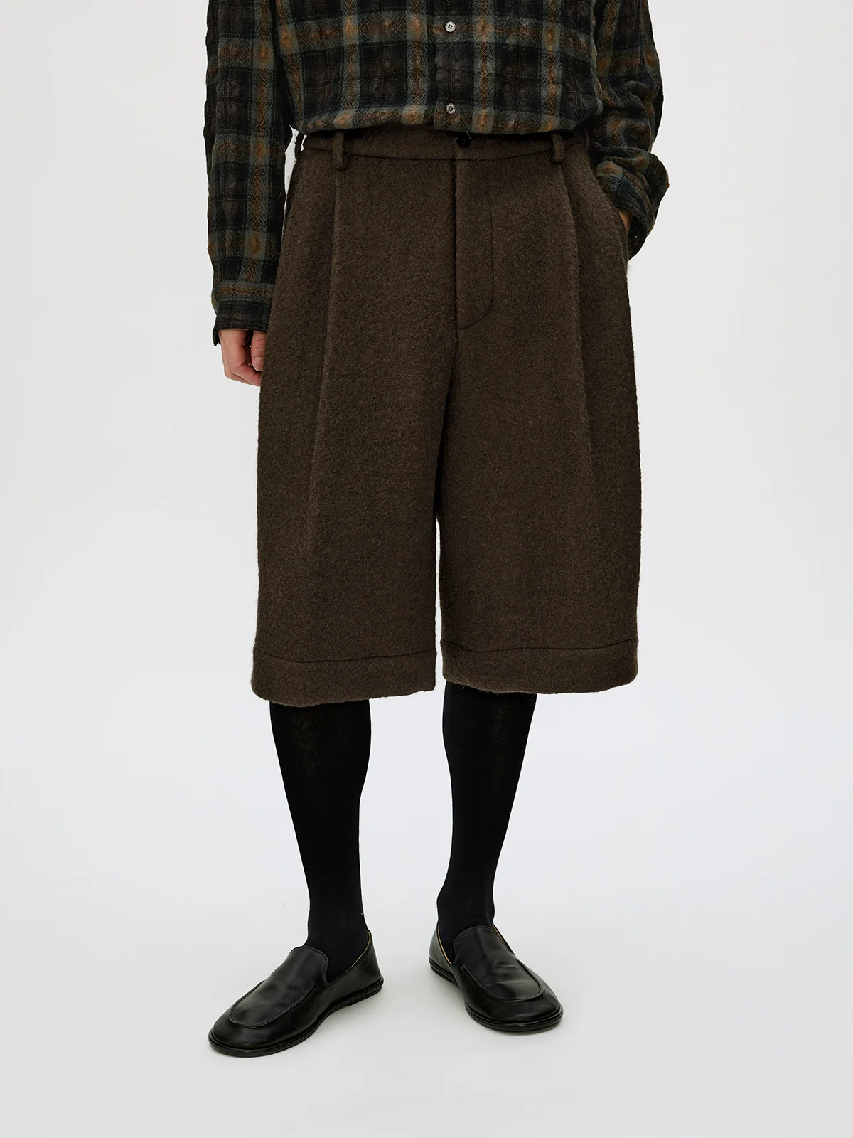 Alpaca-Blend Double-Pleat Culotte Shorts - Image 6