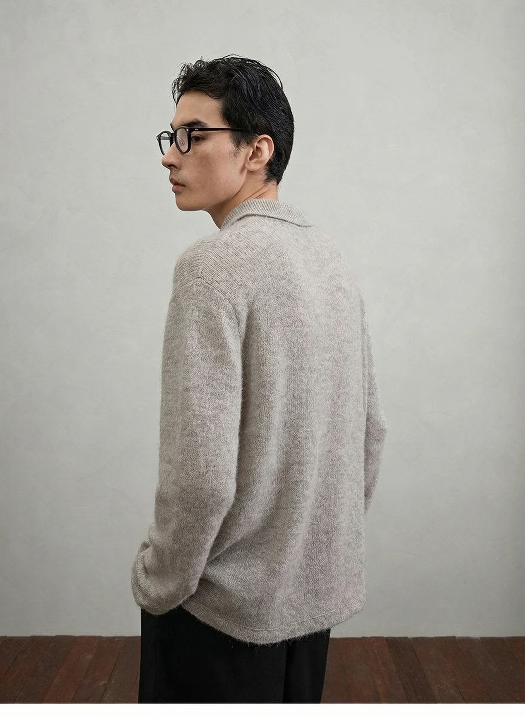 Alpaca Blend Knit Polo Sweater - Image 4