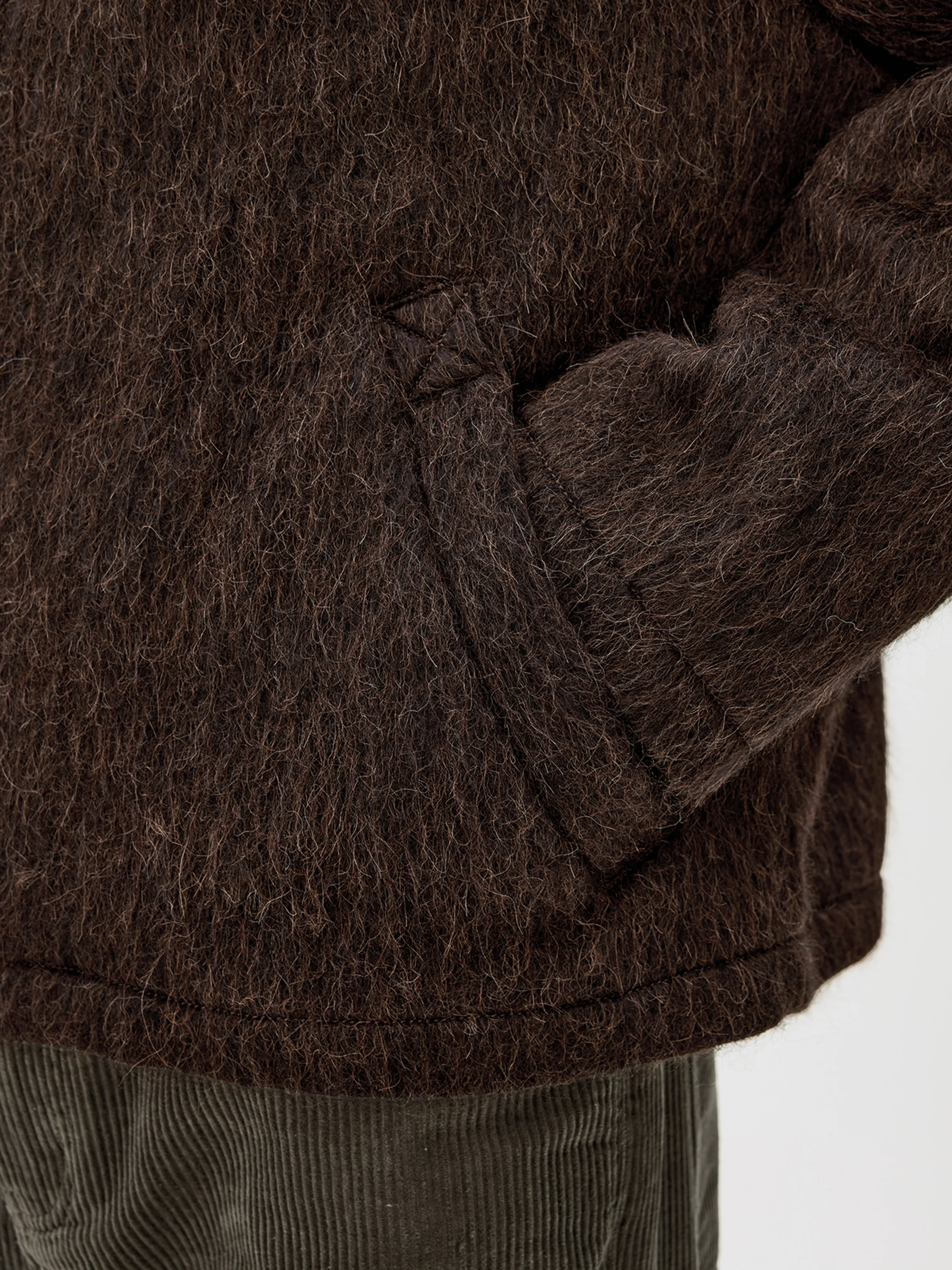 Alpaca Blend Long-Pile Stand Collar Zip Jacket - Image 8