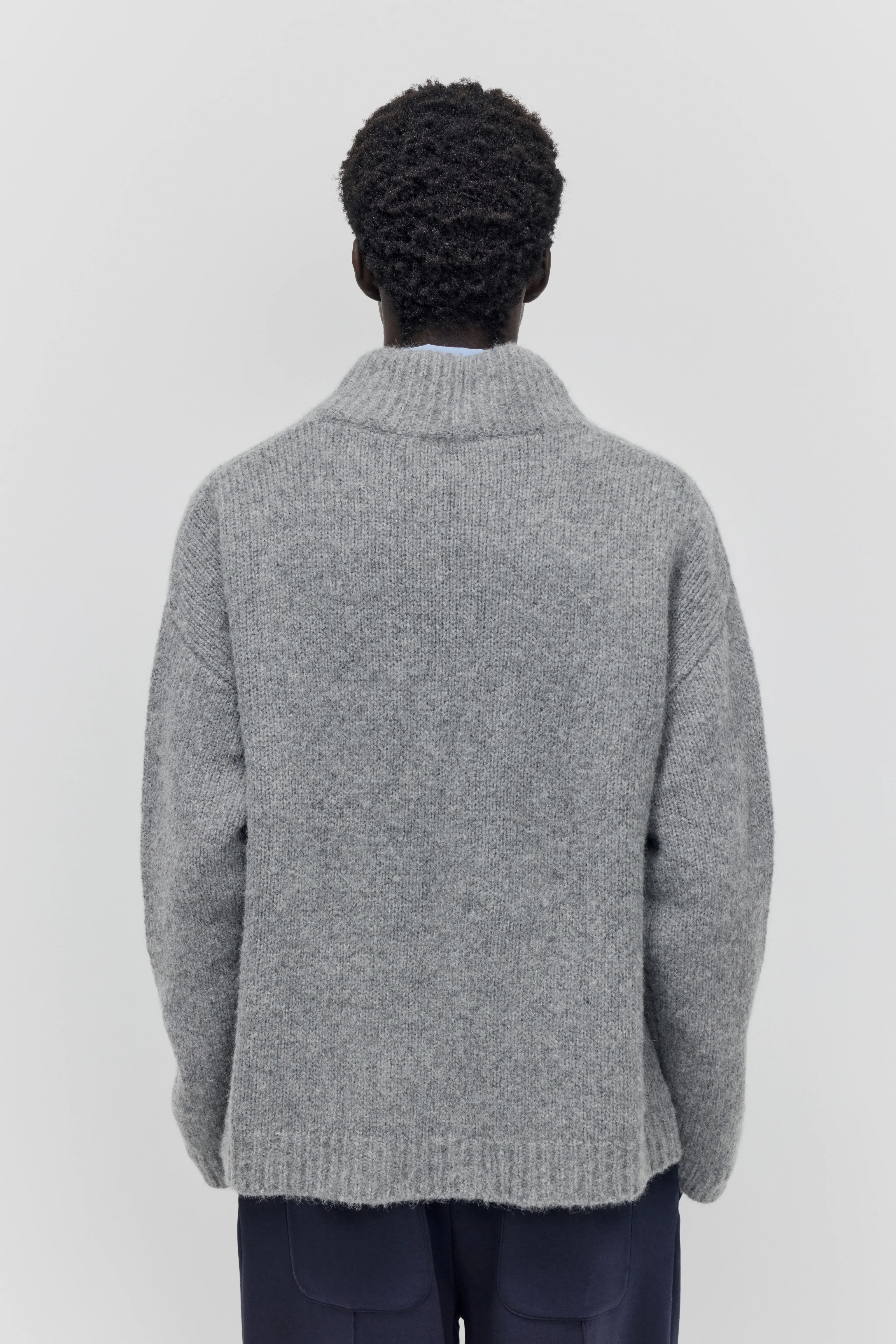 Alpaca Blend Stand-Collar Zip Cardigan - Image 4