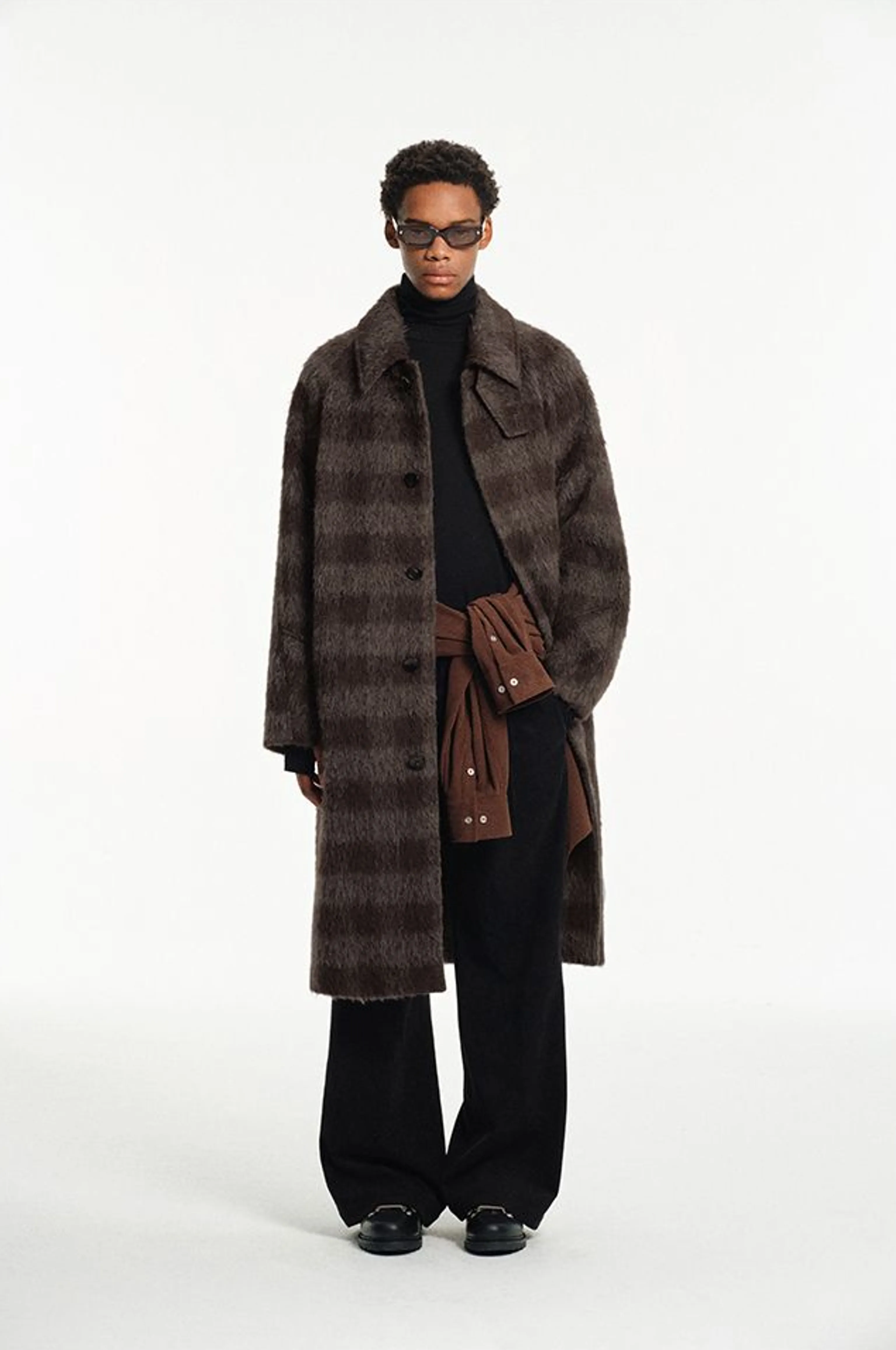 Alpaca Mohair Plaid Coat