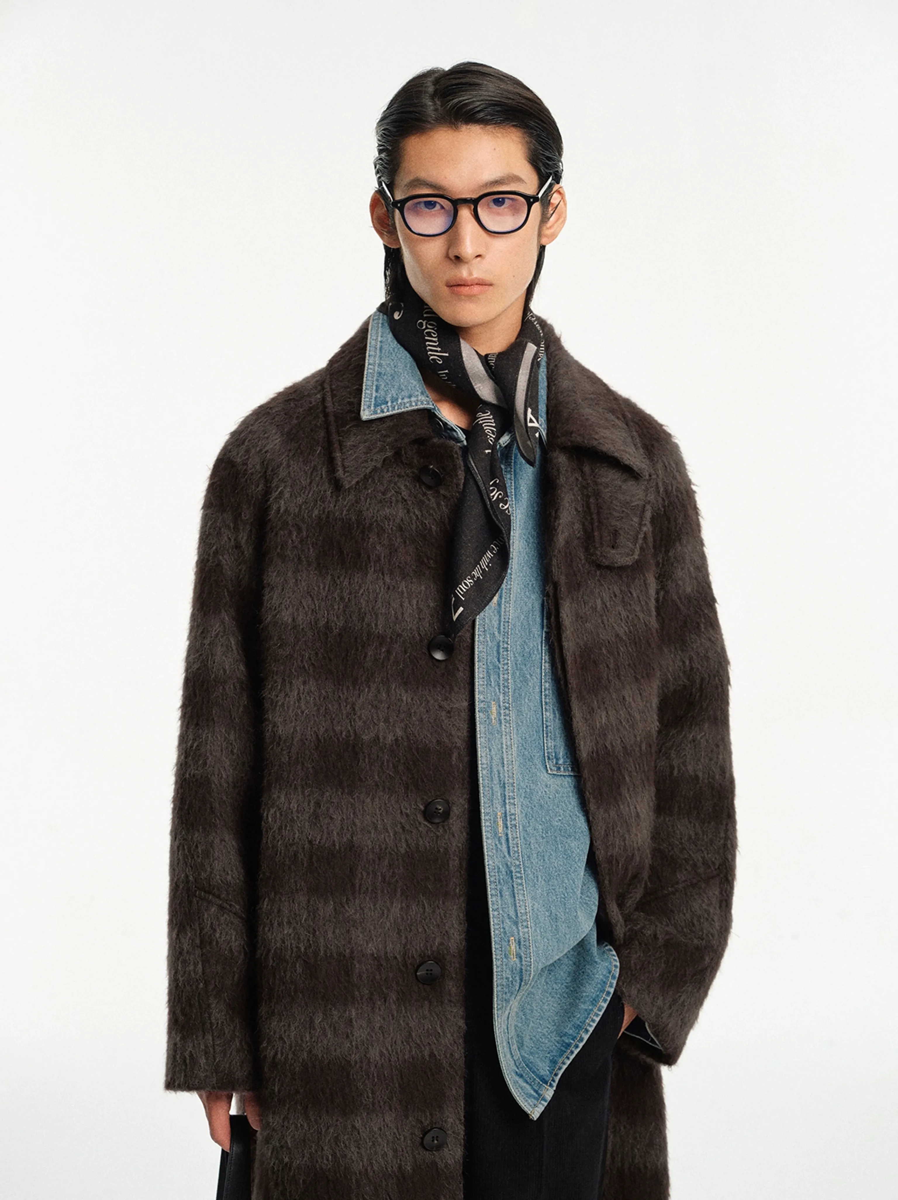 Alpaca Mohair Plaid Coat - Image 3