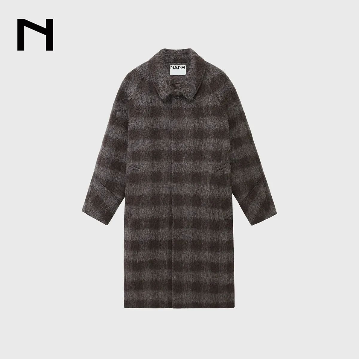 Alpaca Mohair Plaid Coat - Image 9