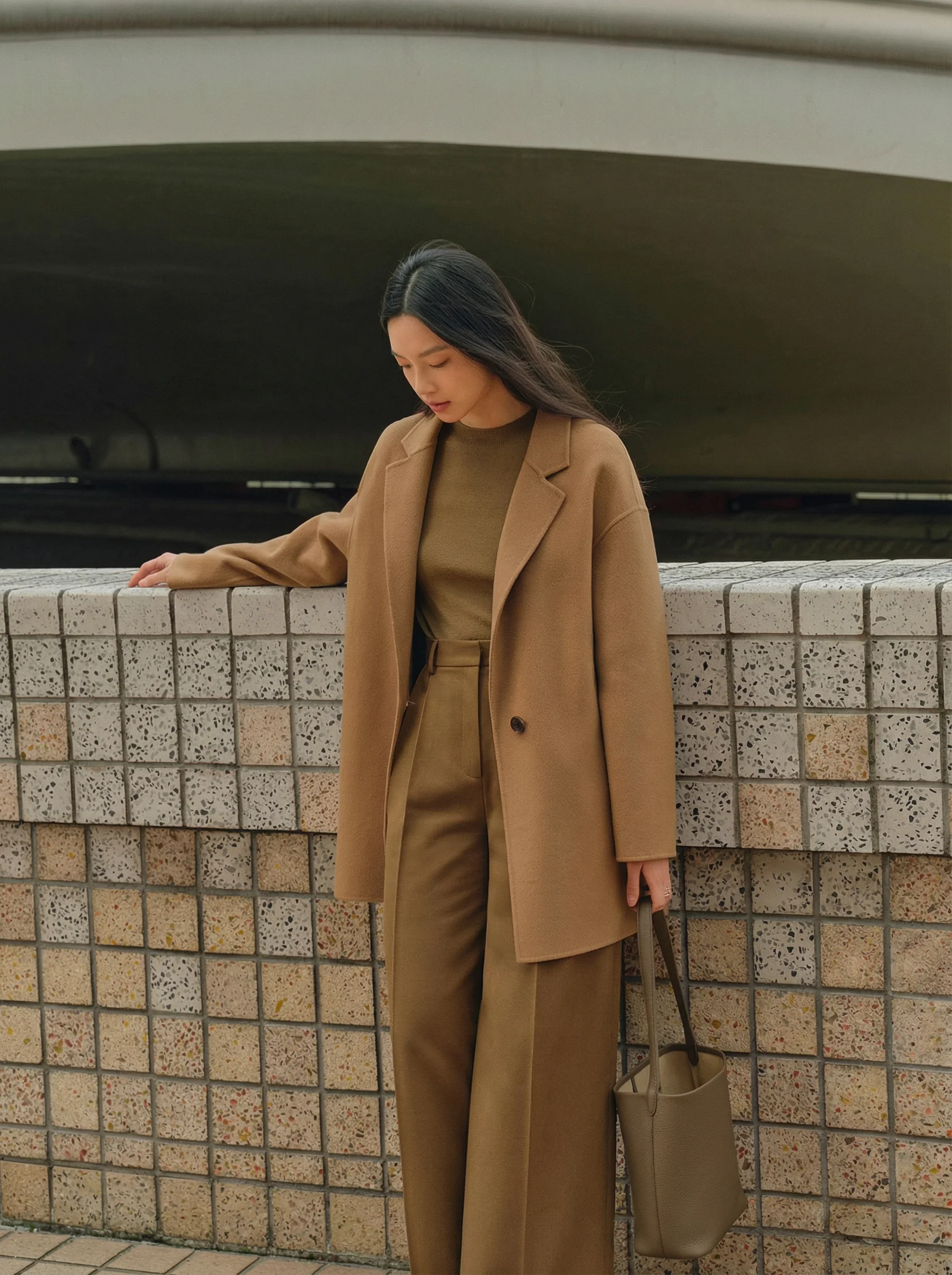 Alxa Cashmere One-Button Coat - Image 6
