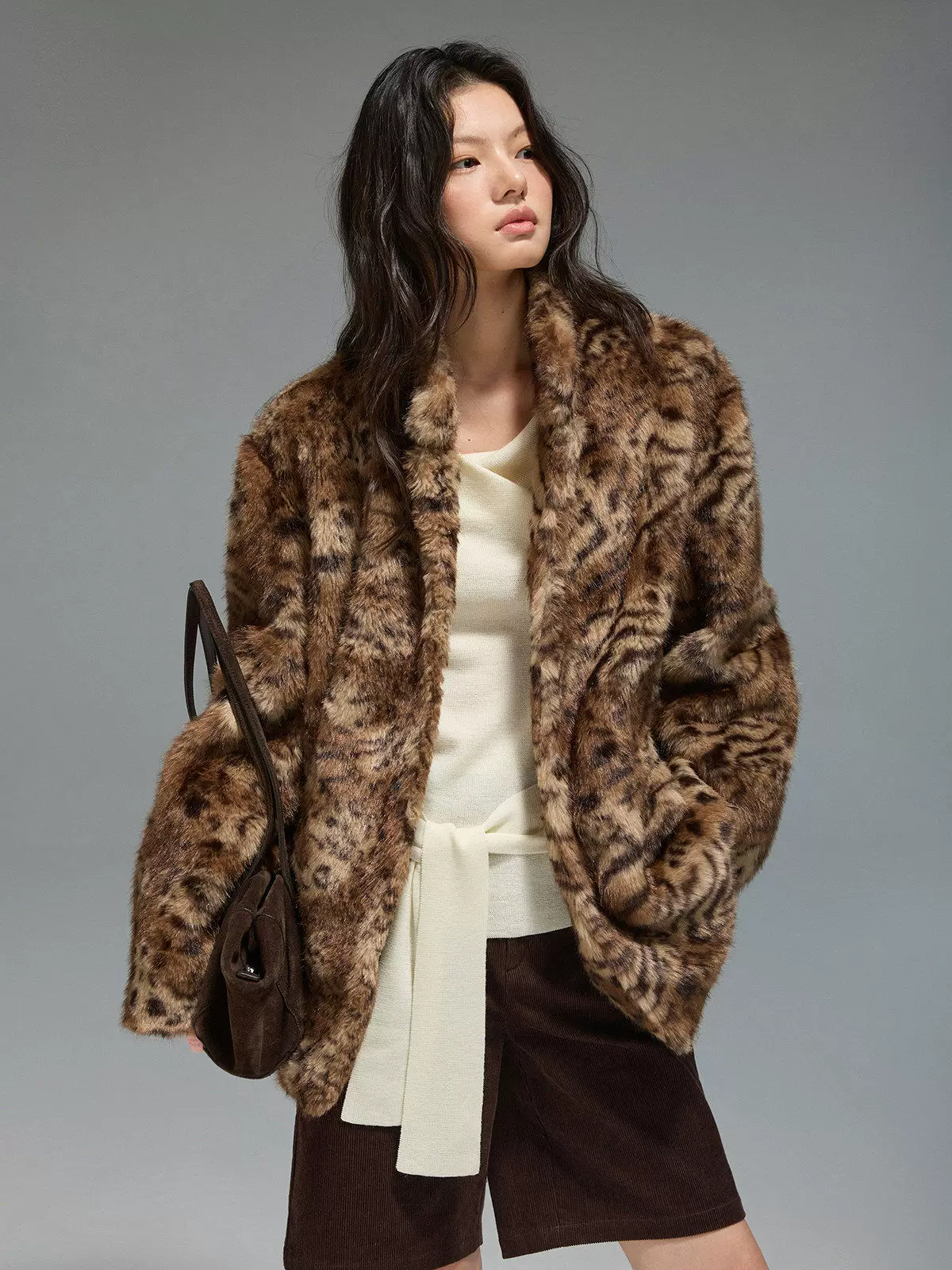 Animal Print Faux-Fur Coat