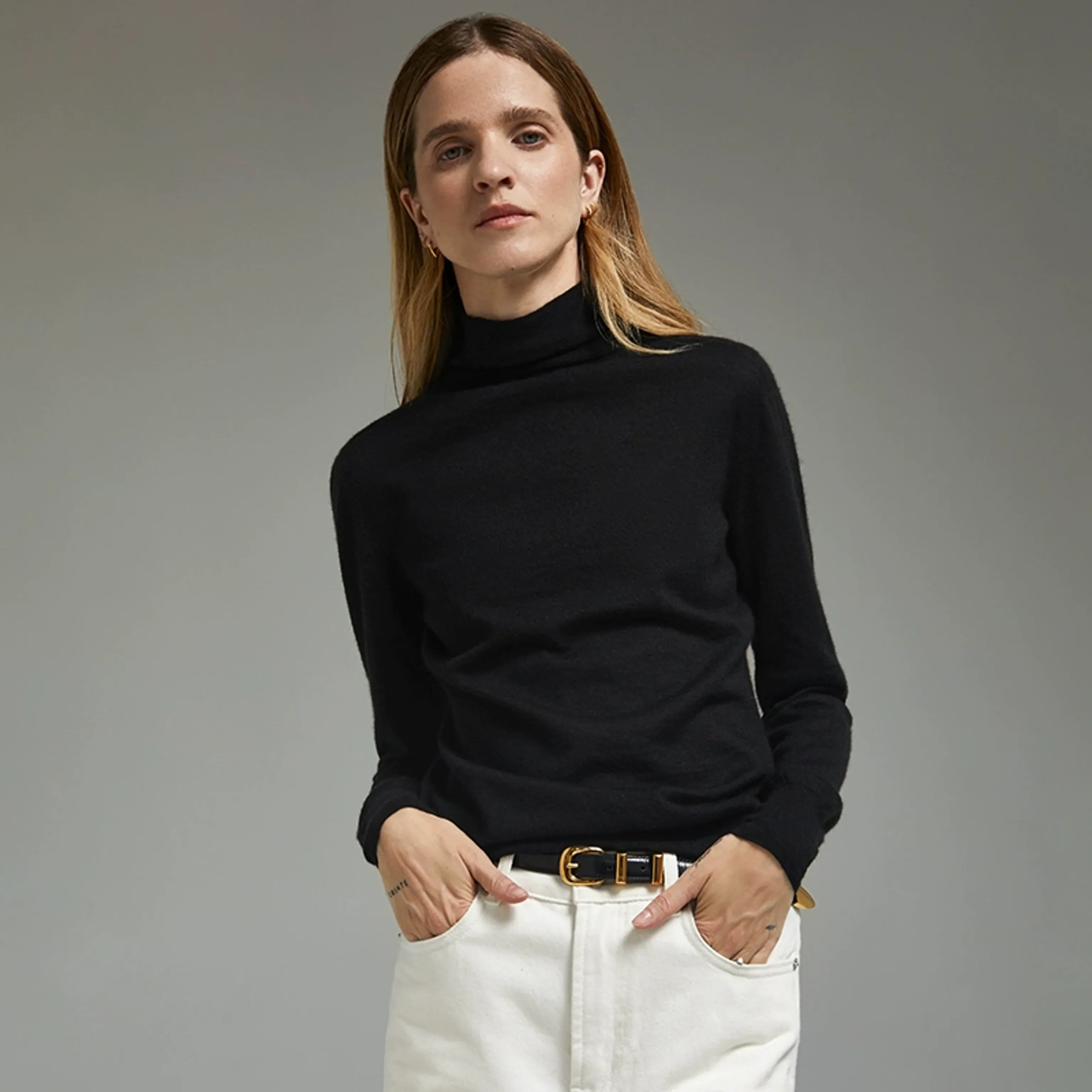 Annie Pure Cashmere Turtleneck - Image 4