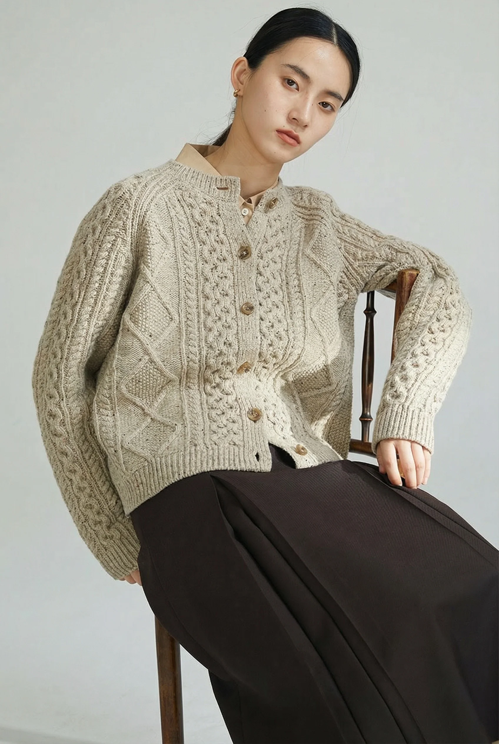 Aran Knit Cardigan - Image 3