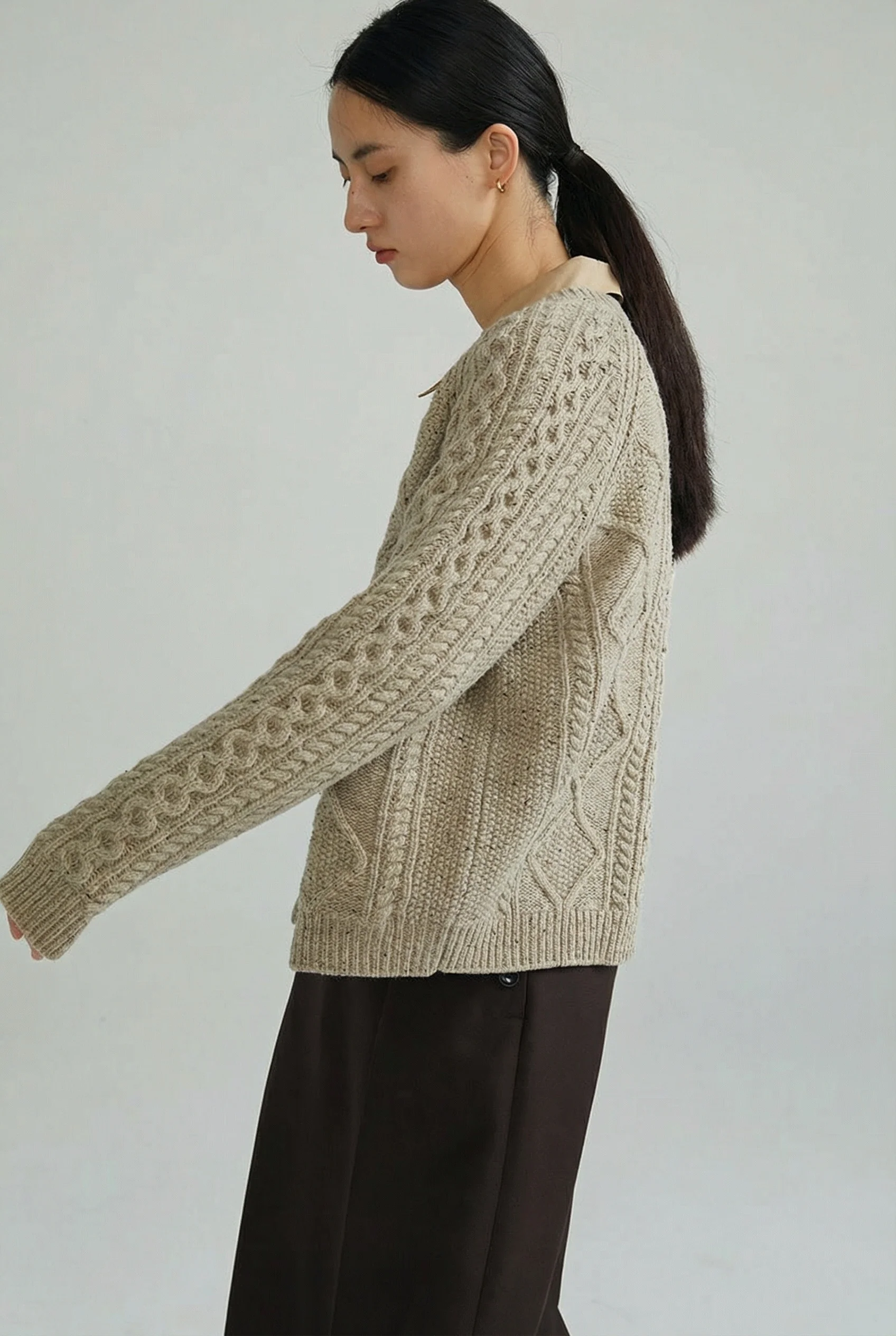 Aran Knit Cardigan - Image 4