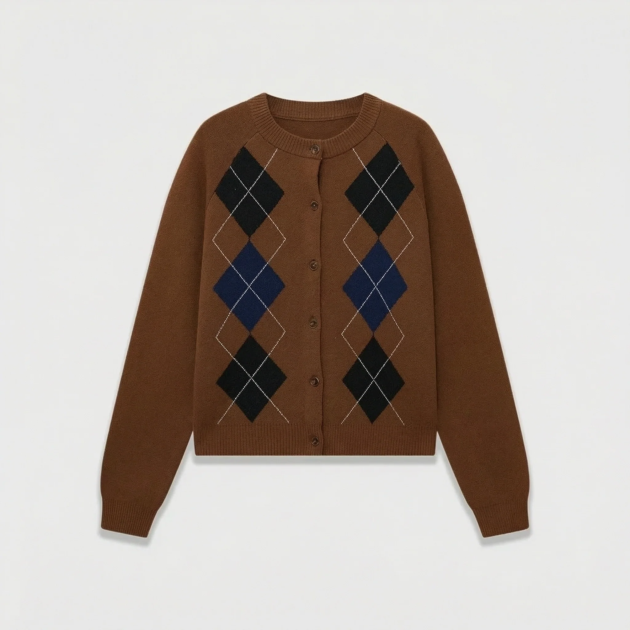 Argyle Button-Up Cardigan - Image 5