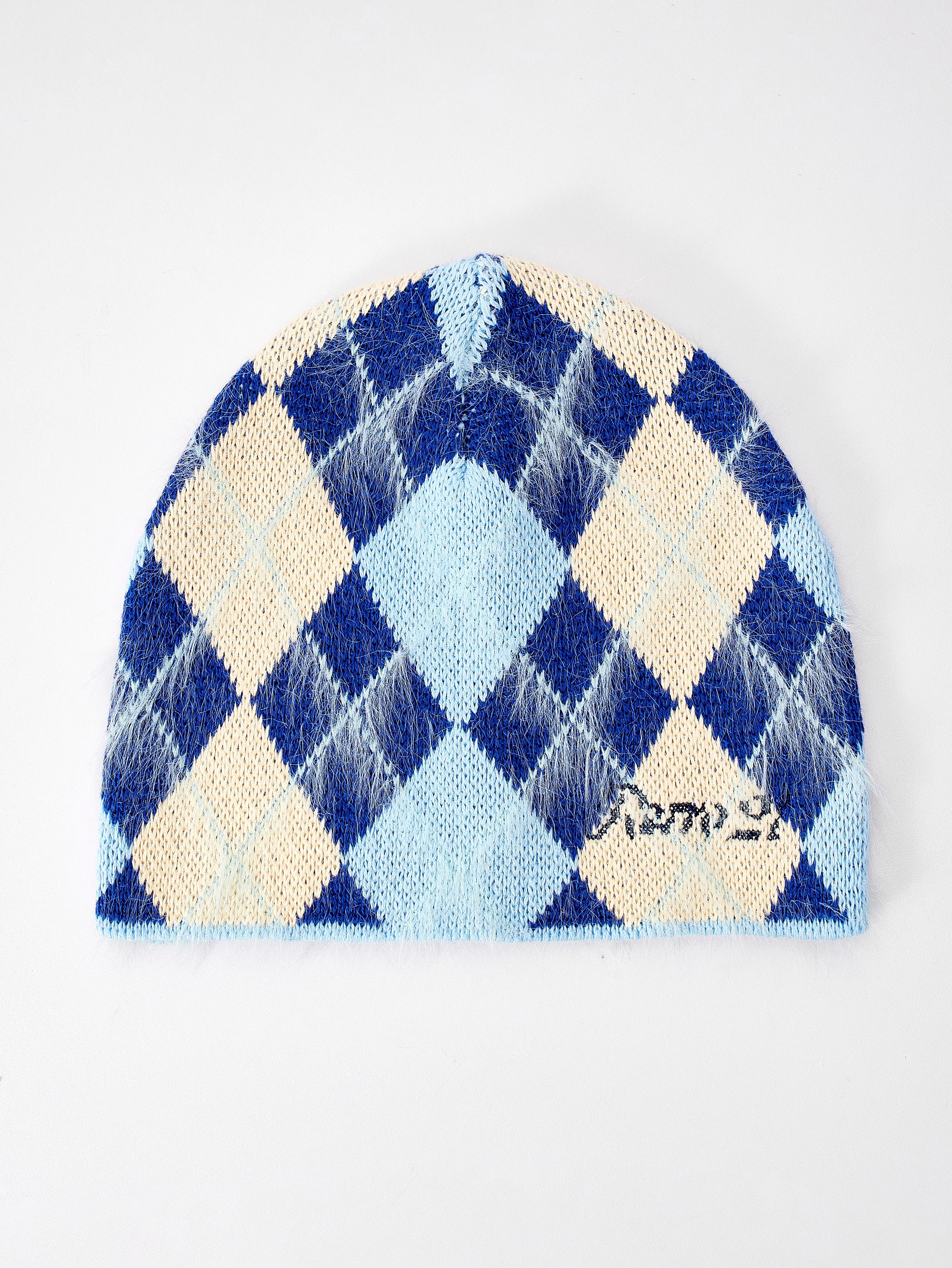 Argyle Fuzzy Knit Beanie - Image 7