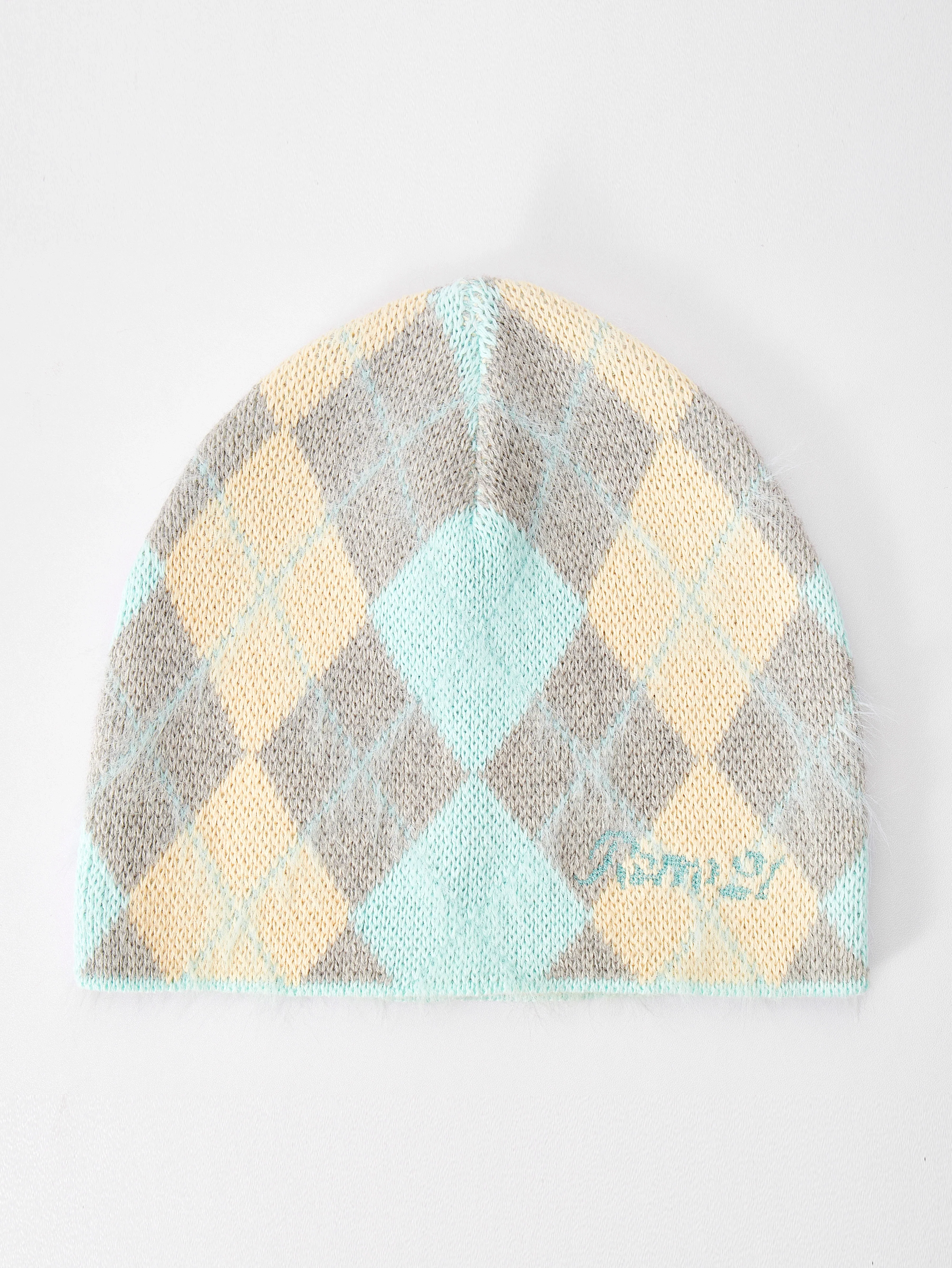 Argyle Fuzzy Knit Beanie - Image 8