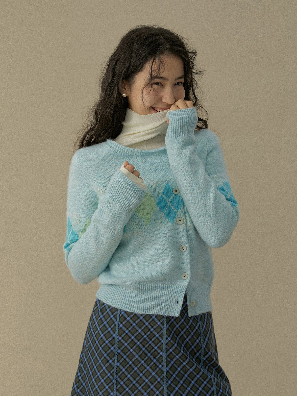 Argyle Knit Cardigan