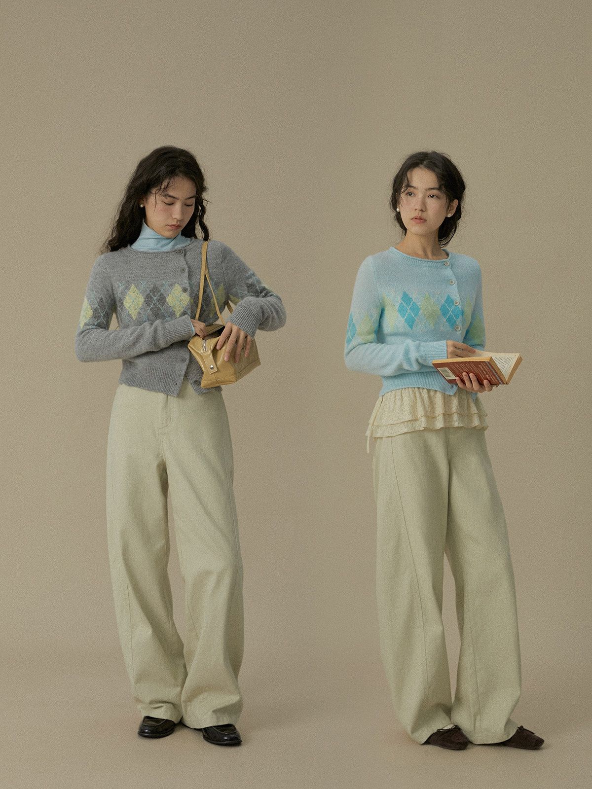 Argyle Knit Cardigan - Image 4