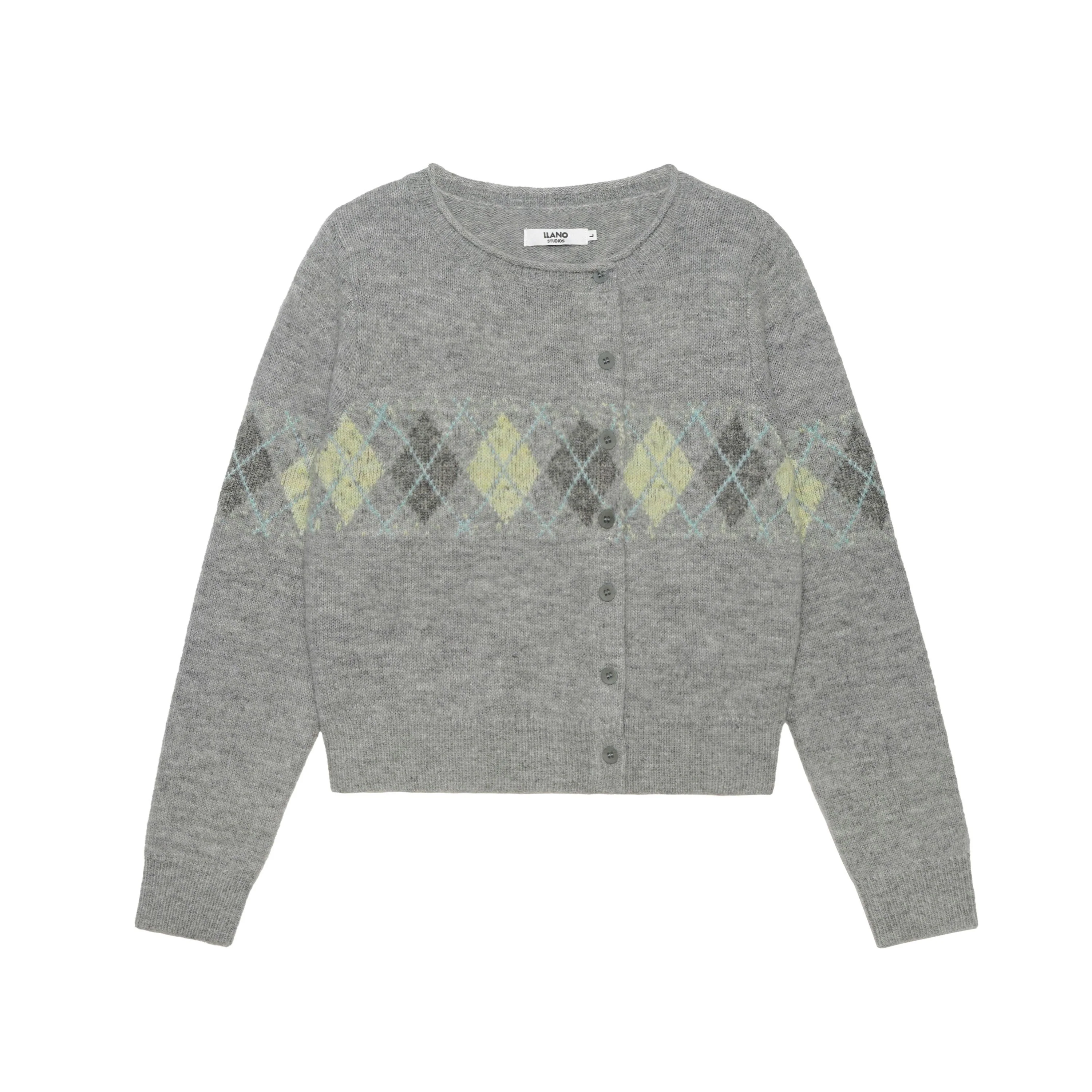 Argyle Knit Cardigan - Image 7