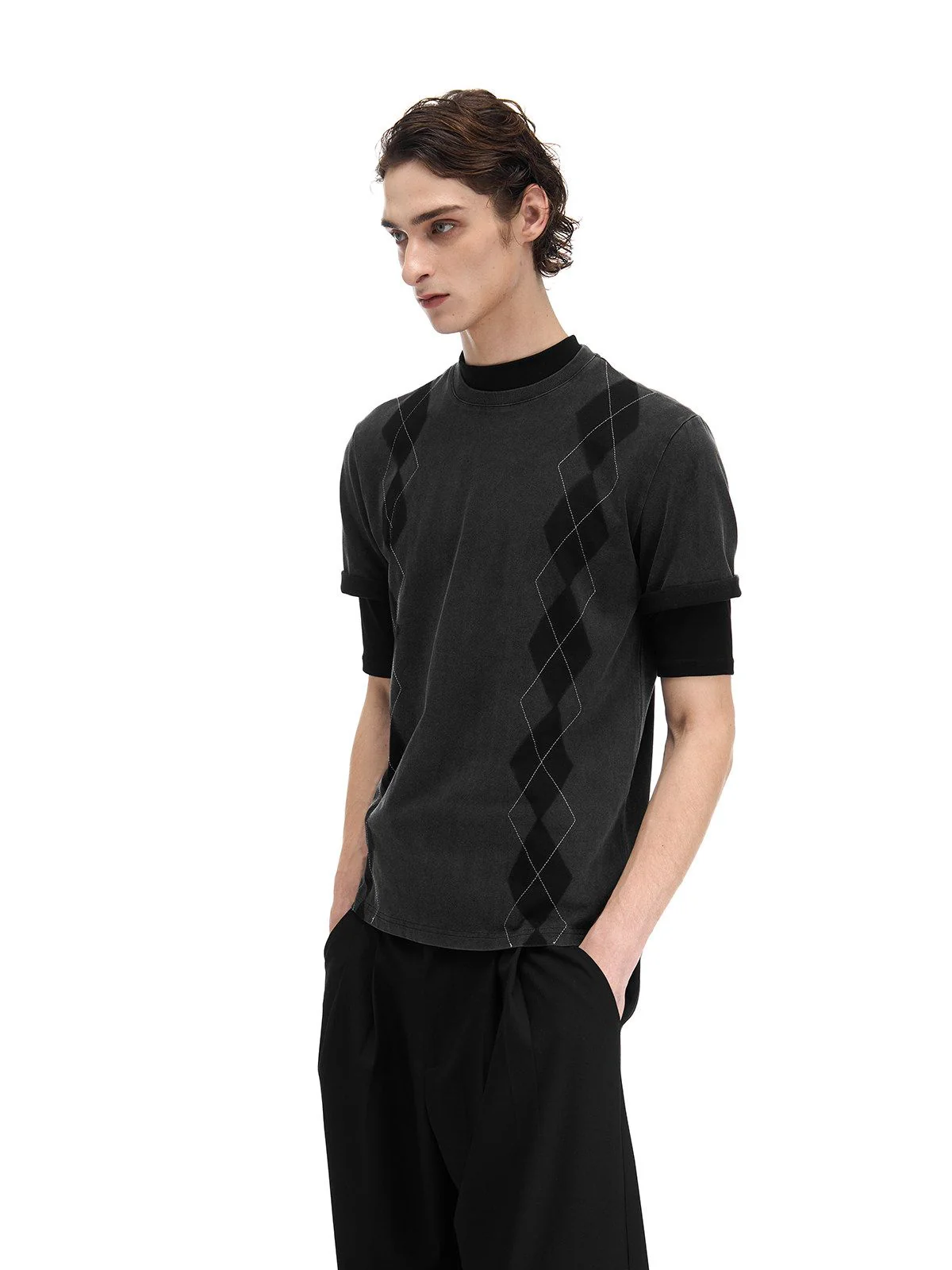 Argyle Print T-Shirt - Image 4