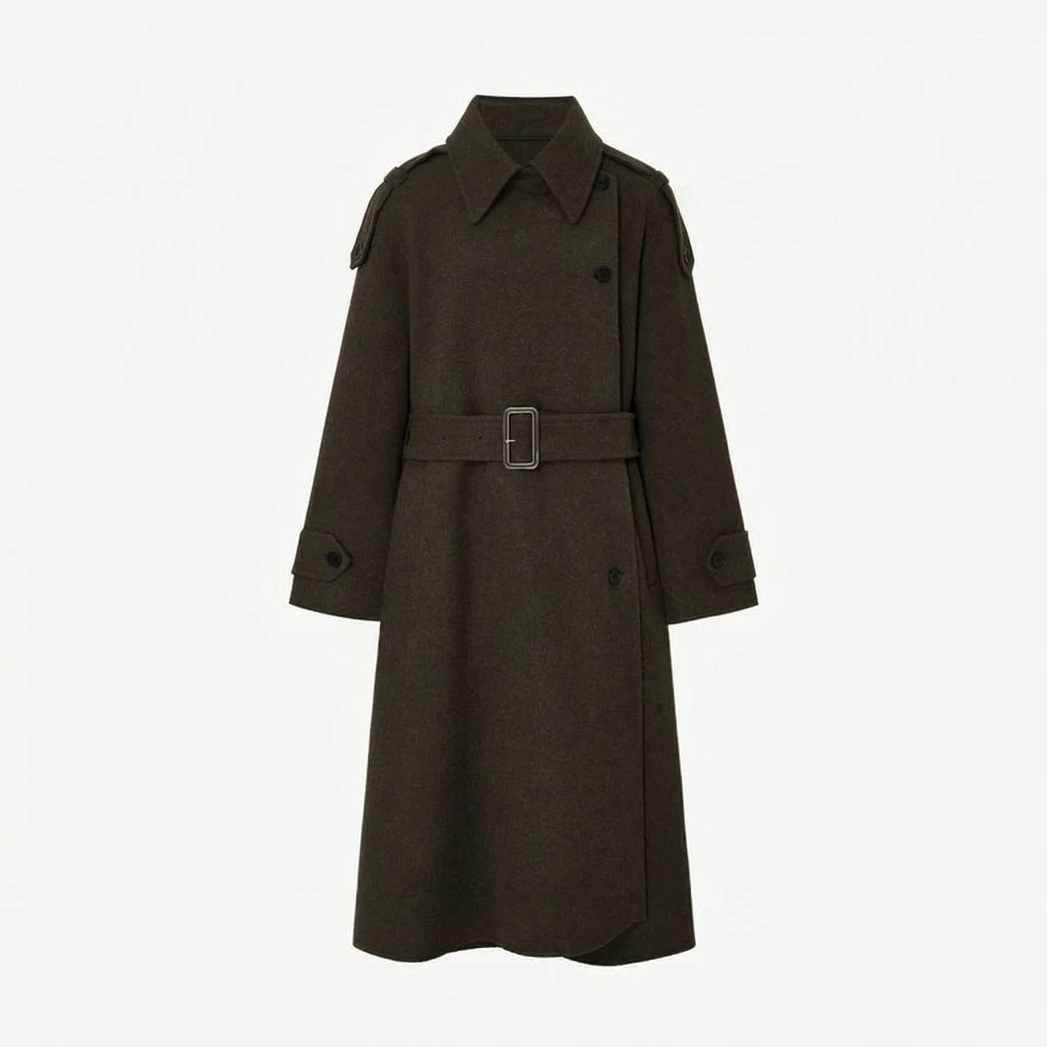 Asymmetric Belted Coat - Image 5