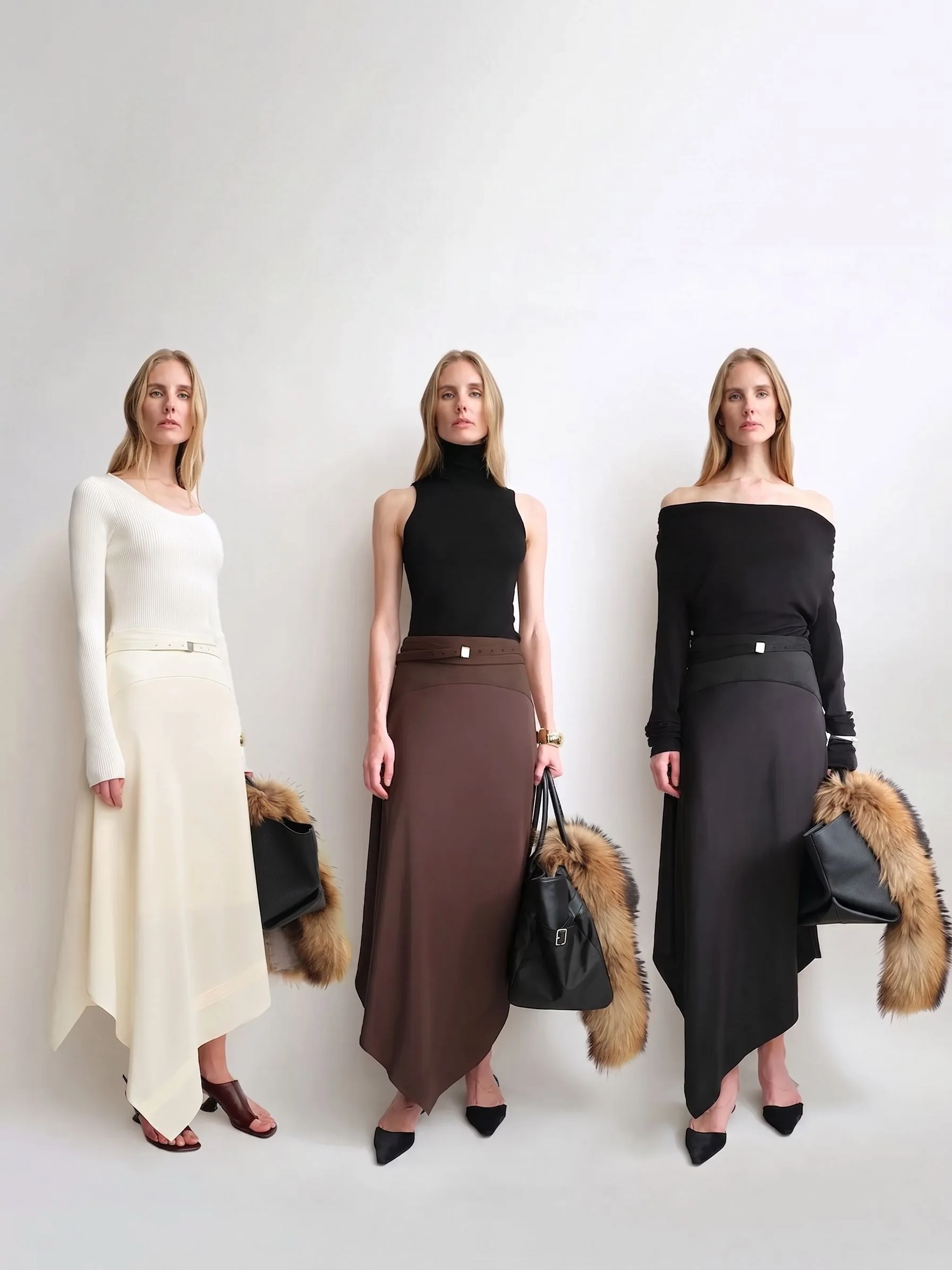 Asymmetric Belted Midi Skirt - Image 3